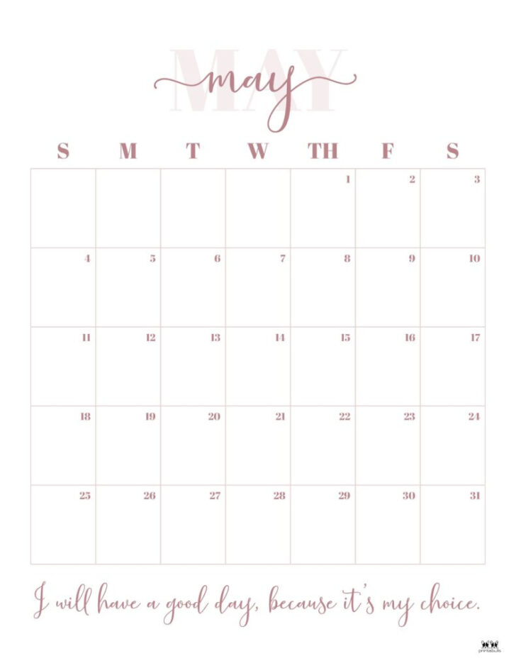 2025 Monthly Calendar Printable Portrait