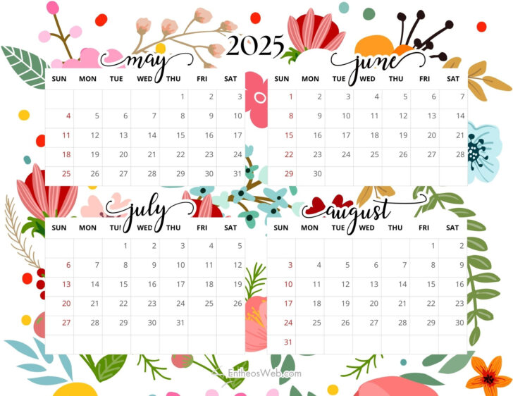 June August 2025 Calendar