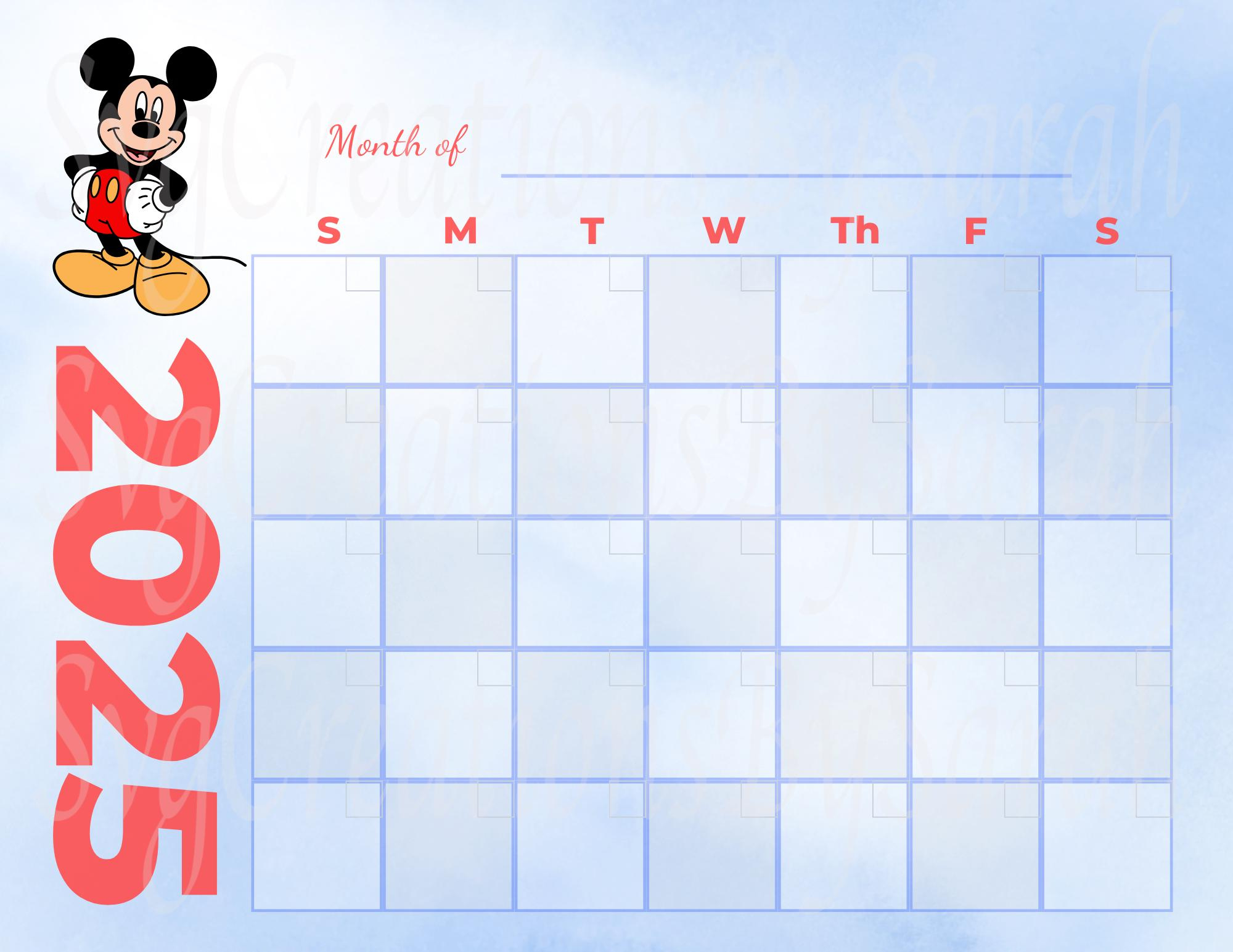 Mickey Digital Download Calendar 2025, Mickey Png, Digital regarding Disney Printable Calendar 2025