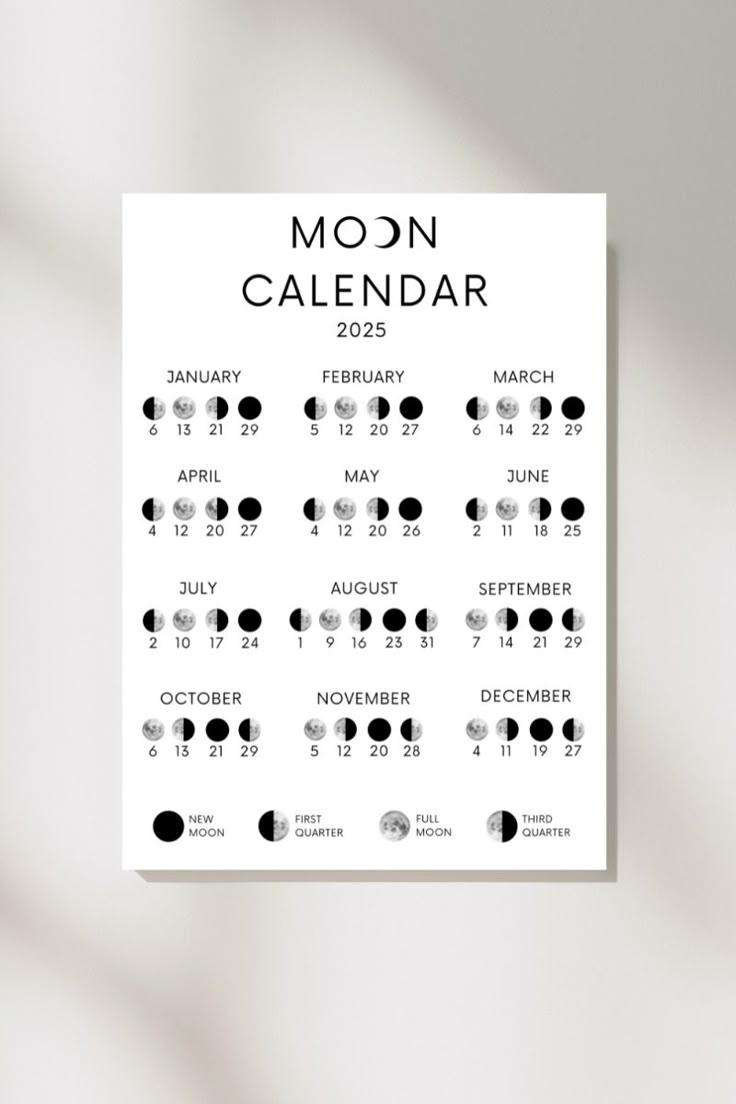 Moon Calendar 2025 | Lunar Calendar | Moon Phase | Printable Moon regarding Free Printable Lunar Calendar 2025