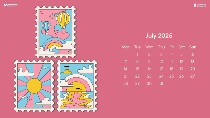 July Calendar 2025 Desktop Wallpaper