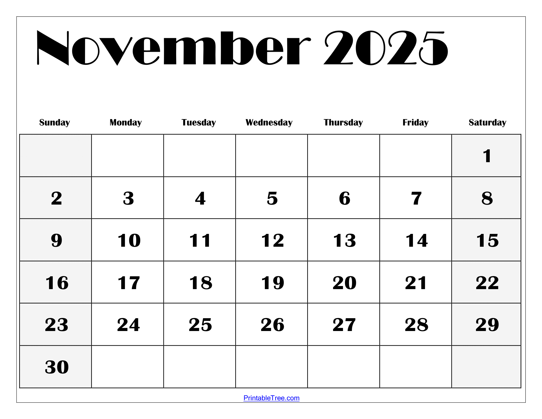 November 2025 Calendar Printable Pdf Template With Holidays within Nov 2025 Calendar Printable Free