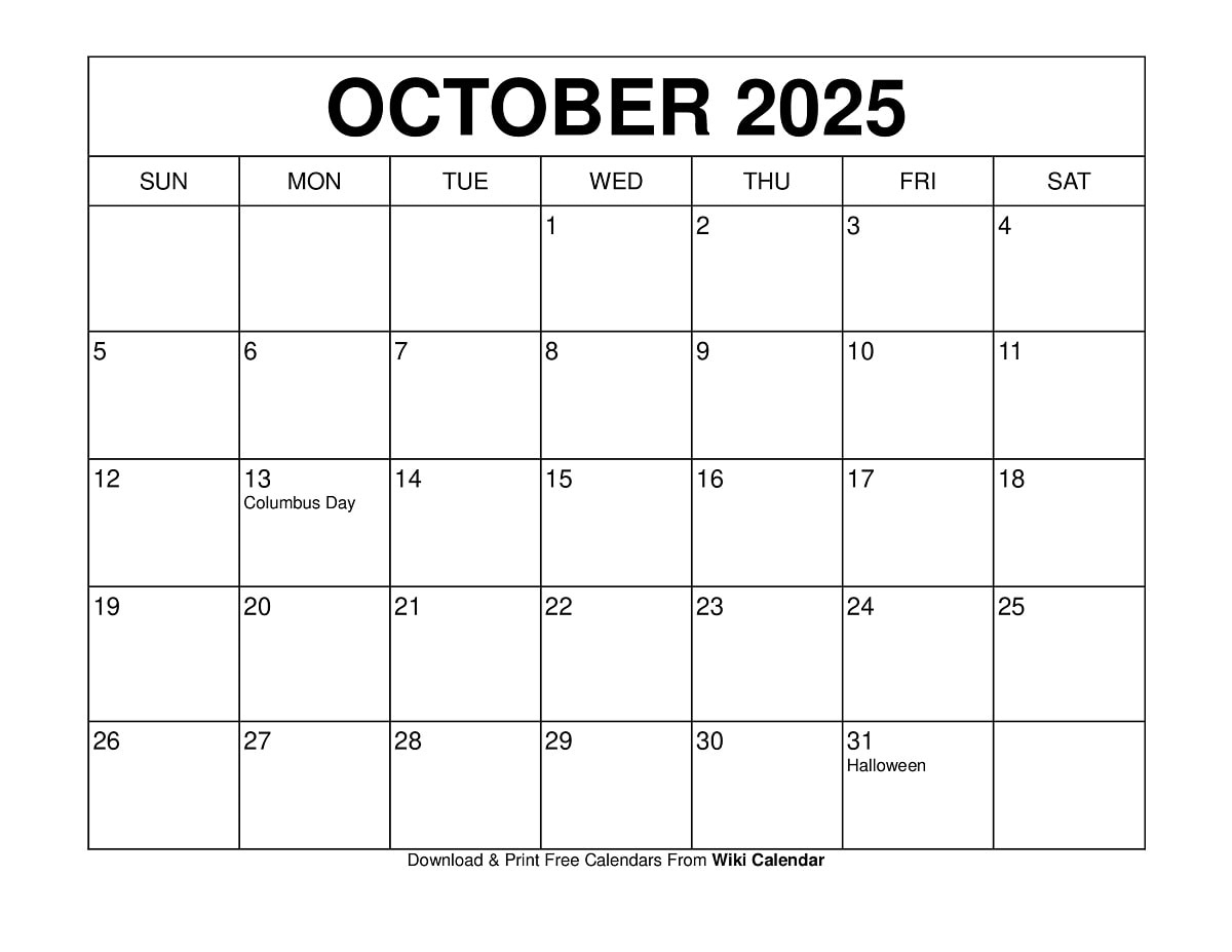October 2025 Calendar - Printable Templates &amp;amp; More inside Printable Calendar 2025 October Free