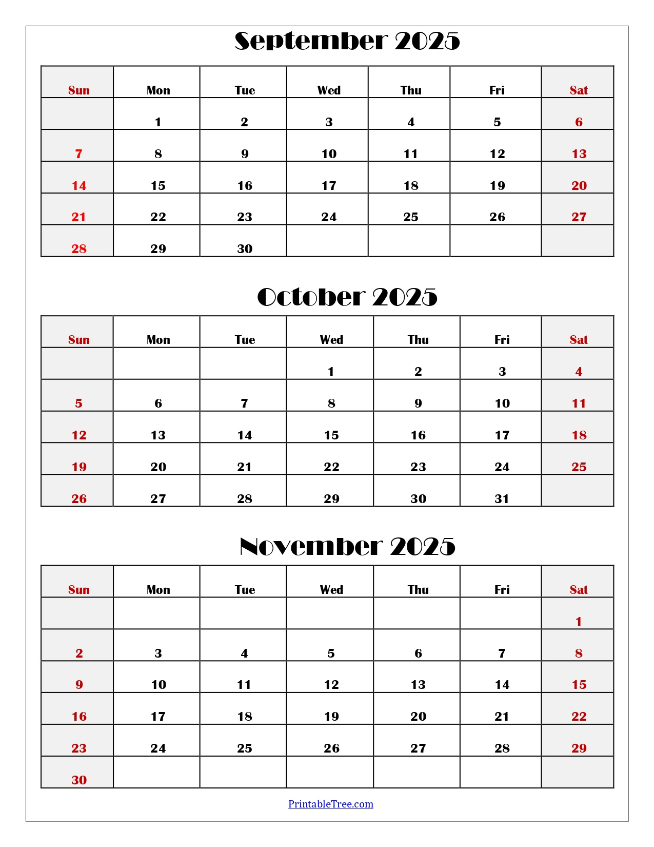 October To December 2025 Calendar Printable Pdf | Three Months with regard to August September October November December 2025 Calendar