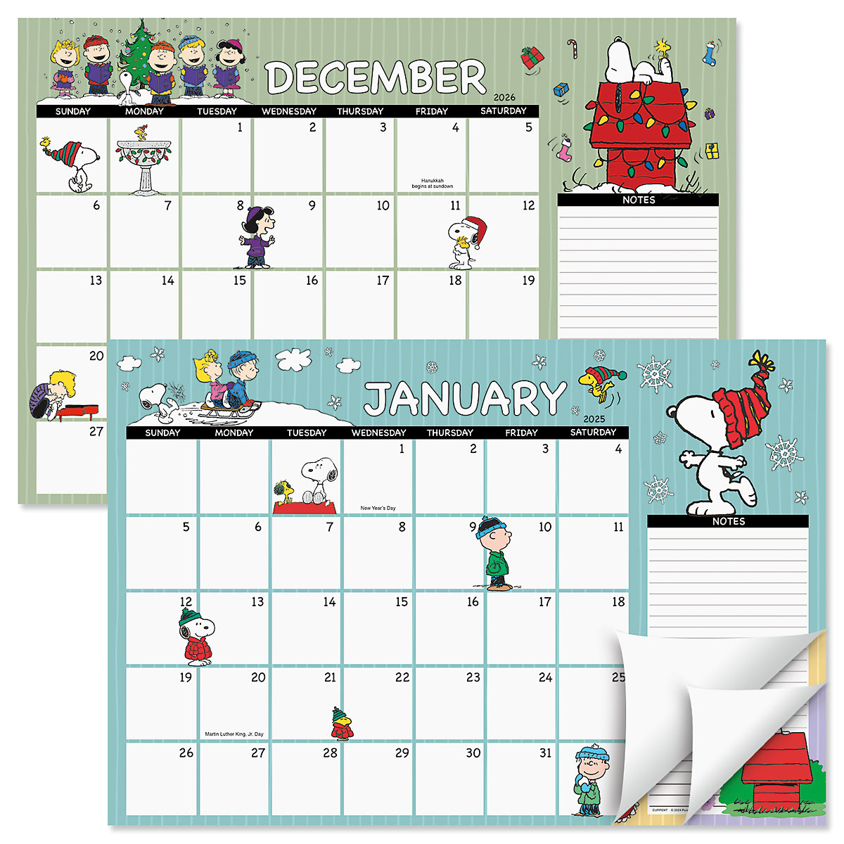 Peanuts® 2025–2026 Calendar Pad | Colorful Images pertaining to Snoopy Calendar 2025 Printable