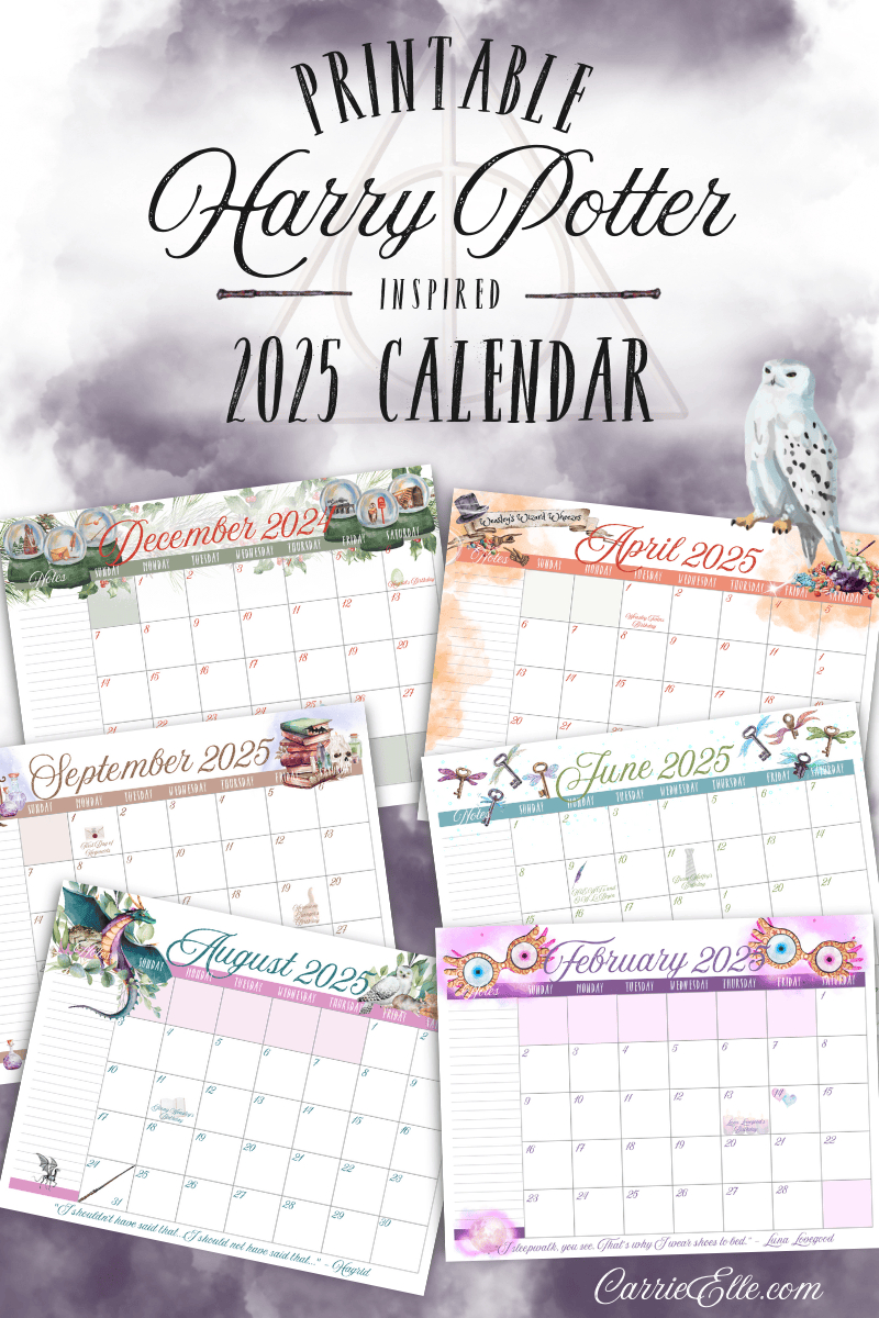 Plan Like A Wizard: 2025 Printable Harry Potter-Inspired Calendar throughout Printable Calendar 2025 Harry Potter