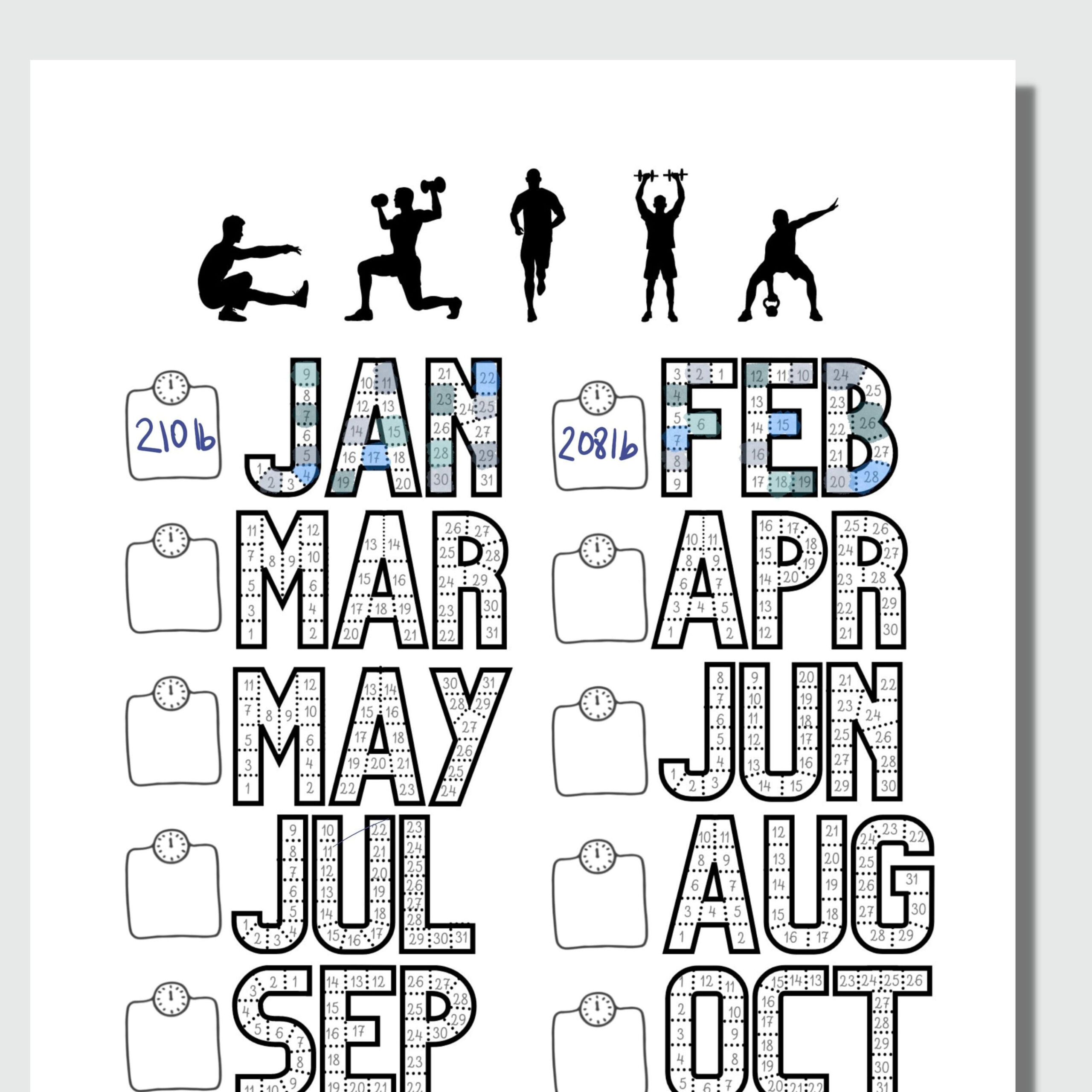 Printable 2025 Workout Tracker Daily Exercise Track Monthly Weight pertaining to 2025 Workout Calendar Printable