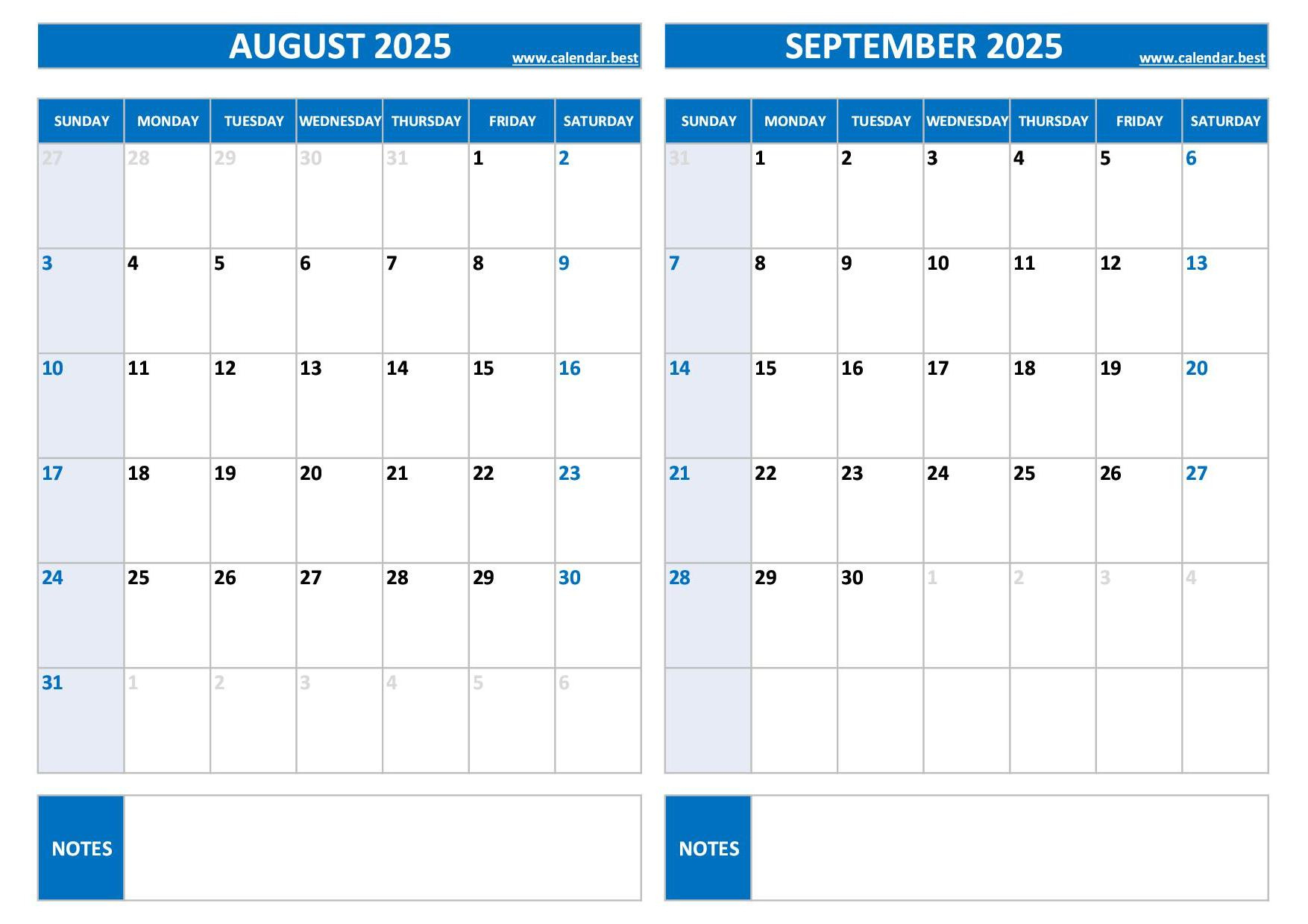 Printable August And September 2025 Calendar - Free Pdf &amp;amp; Jpg with August And September Printable Calendar 2025