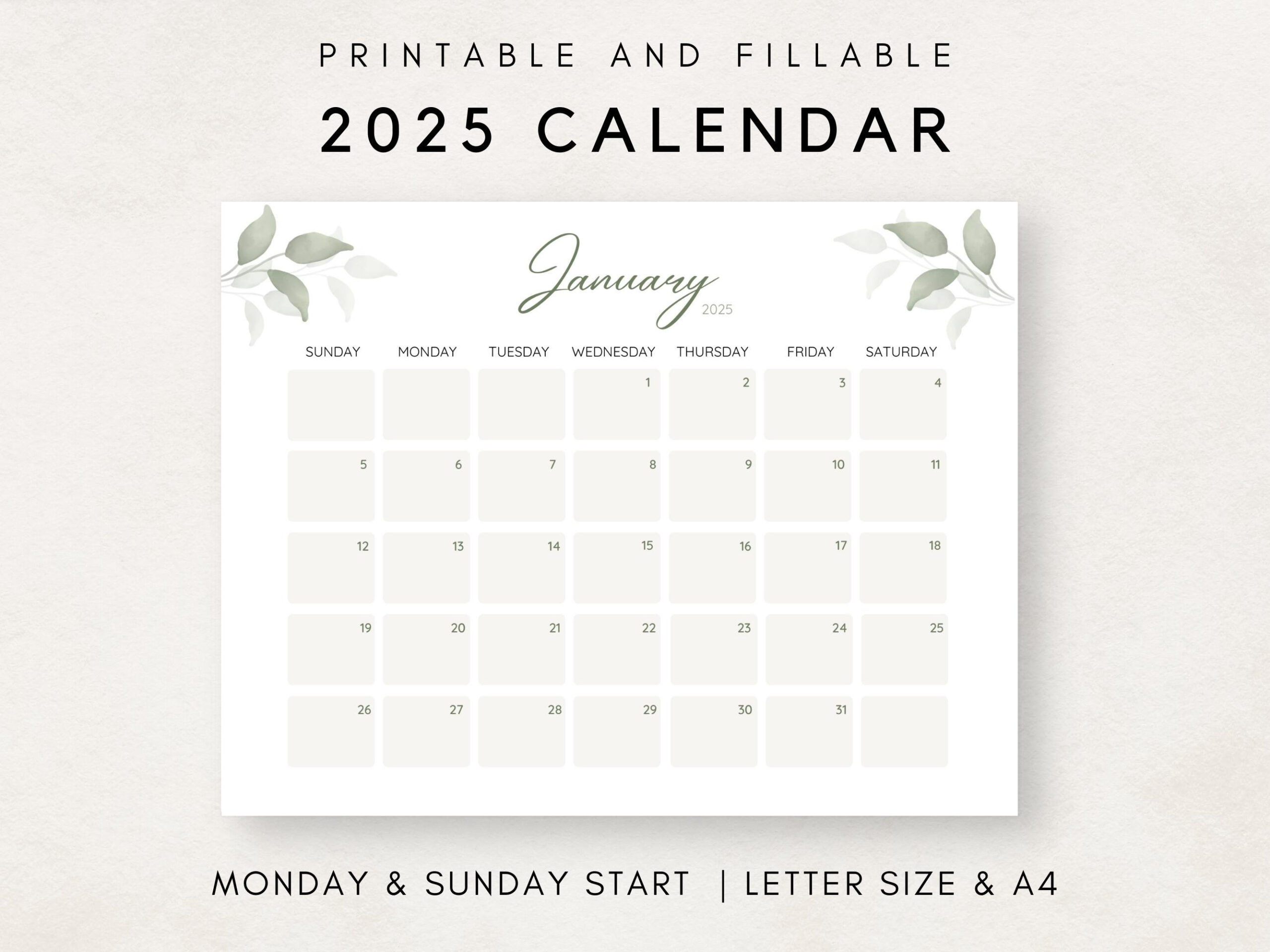 Printable Calendar 2025, Botanical Calendar Printable, 2025 within Printable Calendar 2025 Fillable