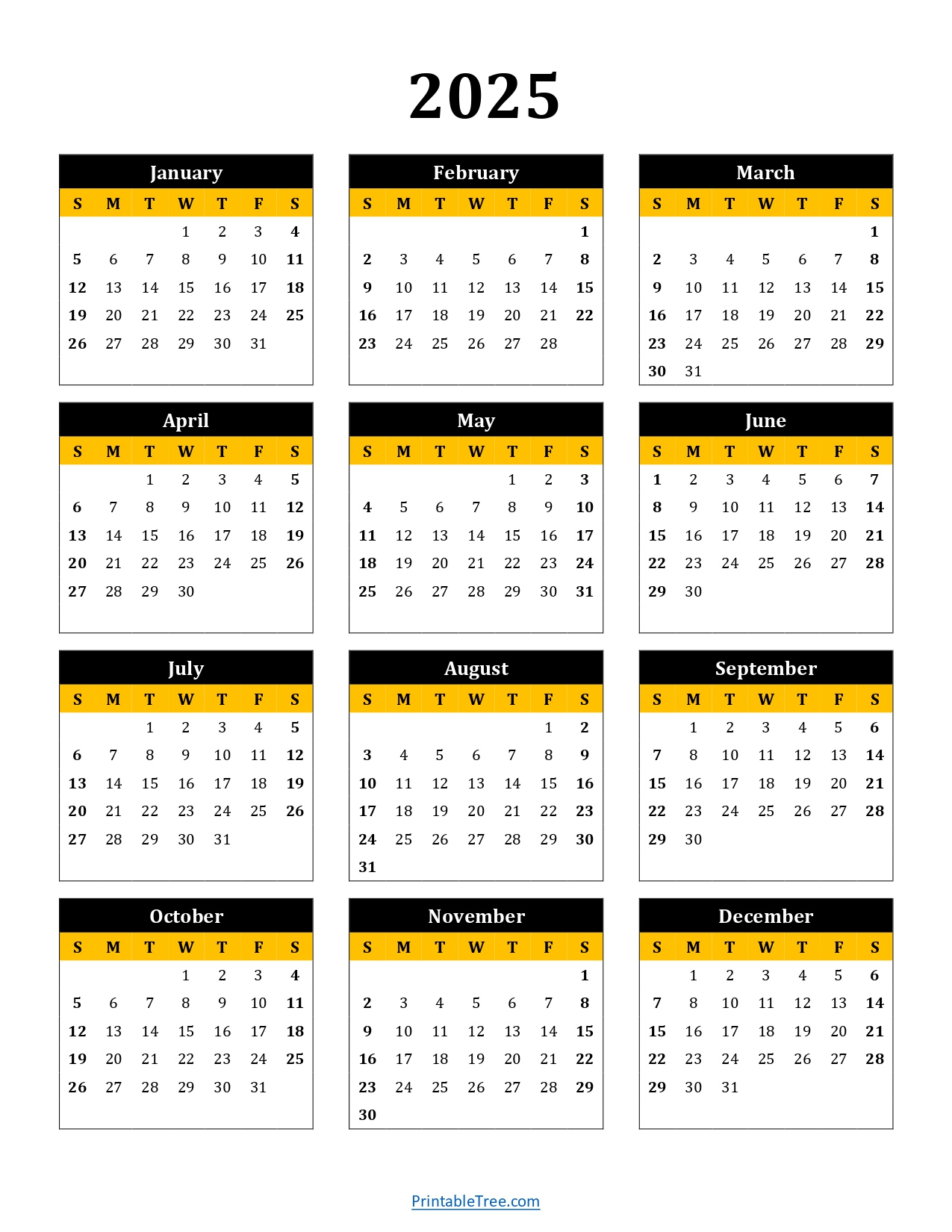 Printable Calendar 2025 One Page With Holidays (Single Page) 2025 regarding Printable Calendar 2025 Portrait