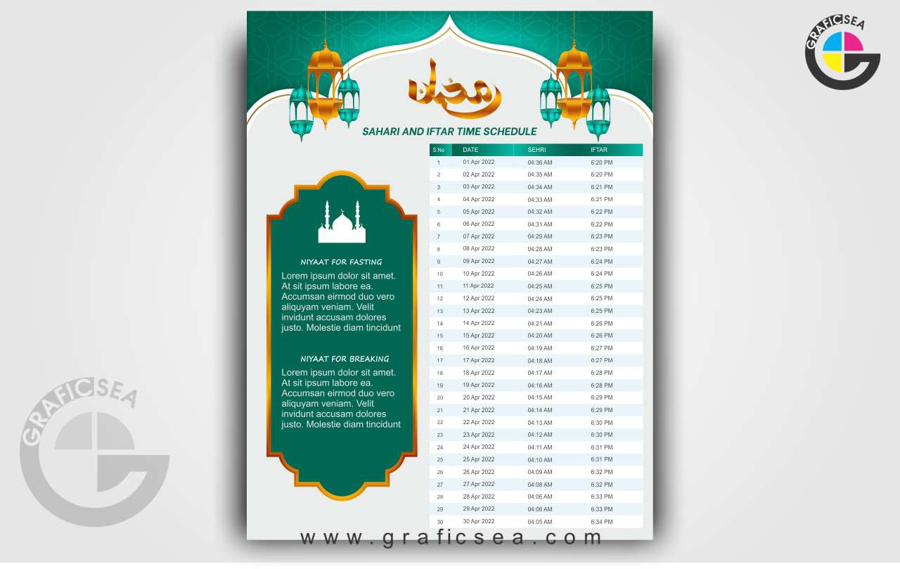 Ramadan 2025 Time Table Calendar Idea Template Cdr File Free throughout Printable Ramadan Calendar 2025