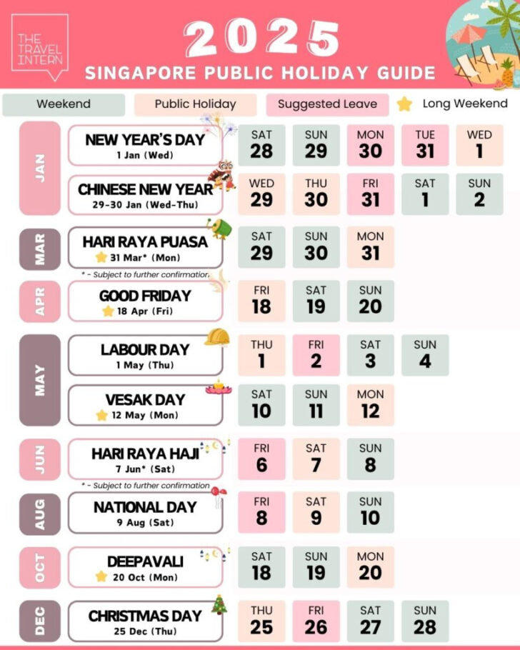 Printable Calendar 2025 Singapore