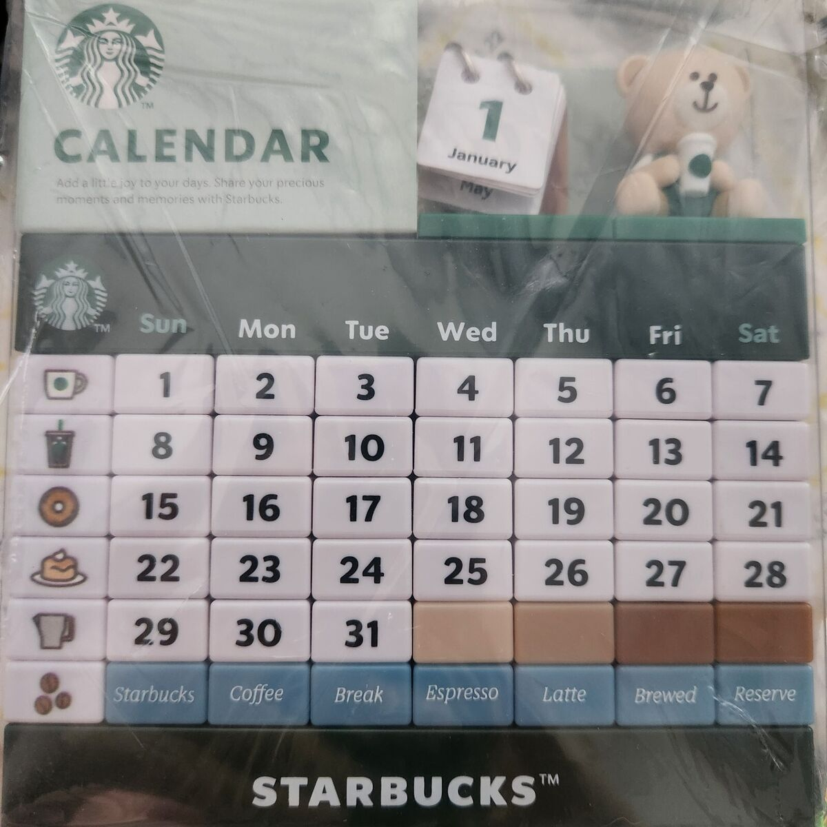 Starbucks Korea 2024 Bearista Calendar Block 25Th Anniversary Gift pertaining to Starbucks August 2025 Calendar