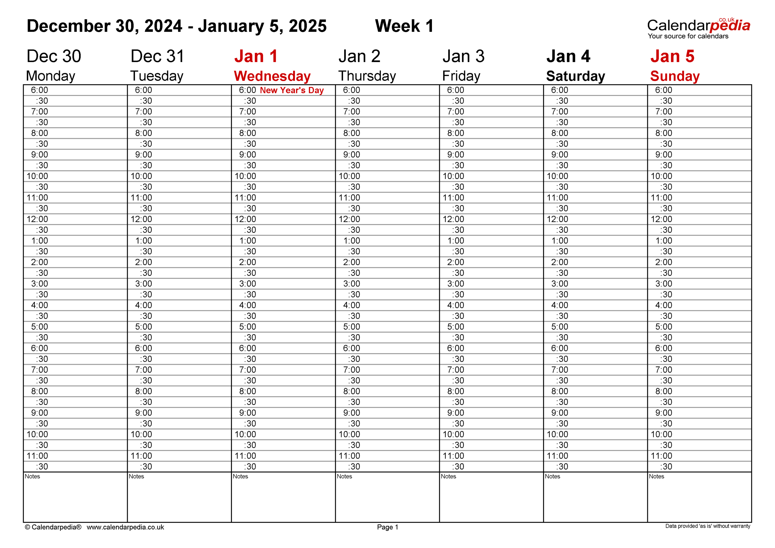 Weekly Calendar 2025 Uk - Free Printable Templates For Pdf throughout Printable Calendar 2025 Hourly