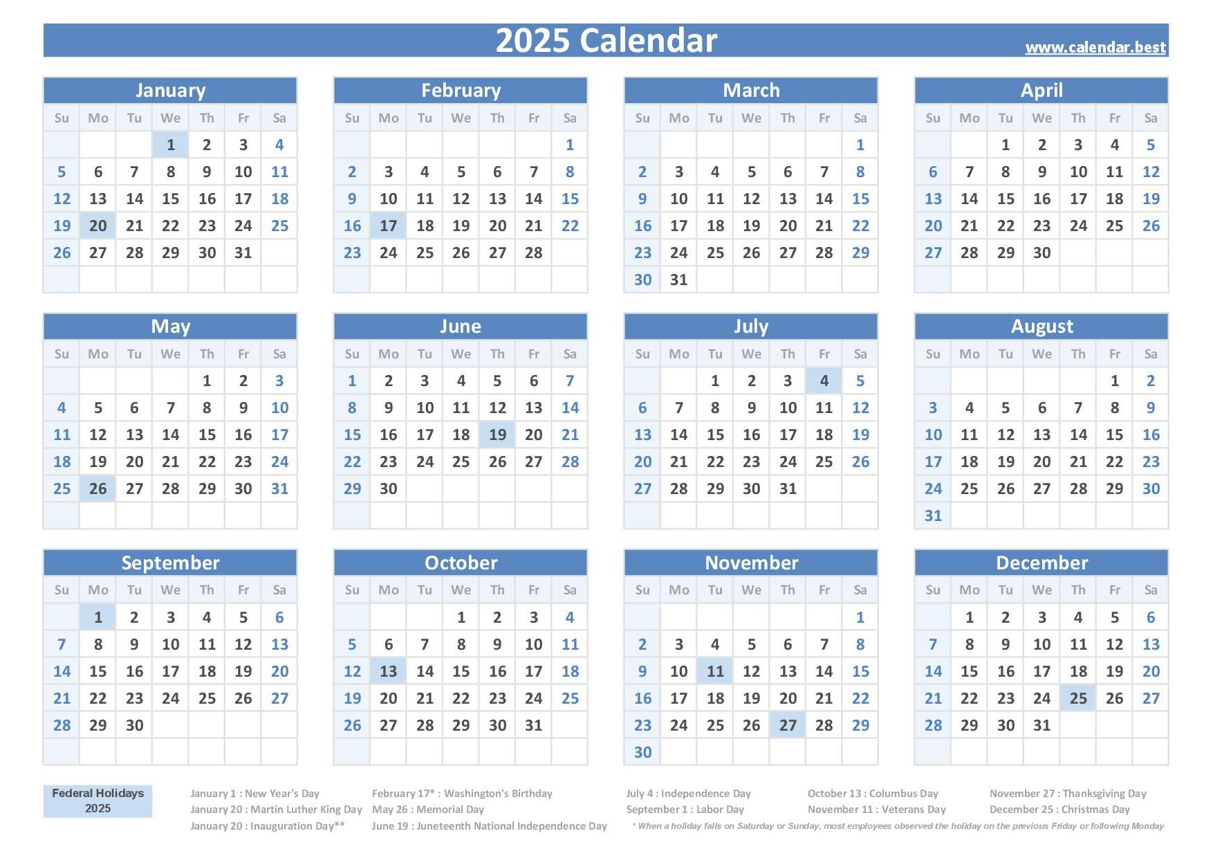2025 Calendar With Holidays (Us Federal Holidays) in September 2025 Calendar with Federal Holidays