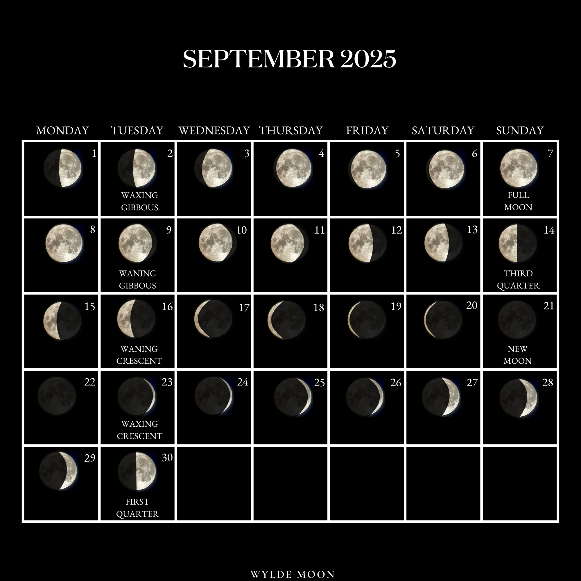 2025 Moon Calendar - Every Phase And Stage Of The Moon throughout Full Moon Schedule September 2025 Calendar