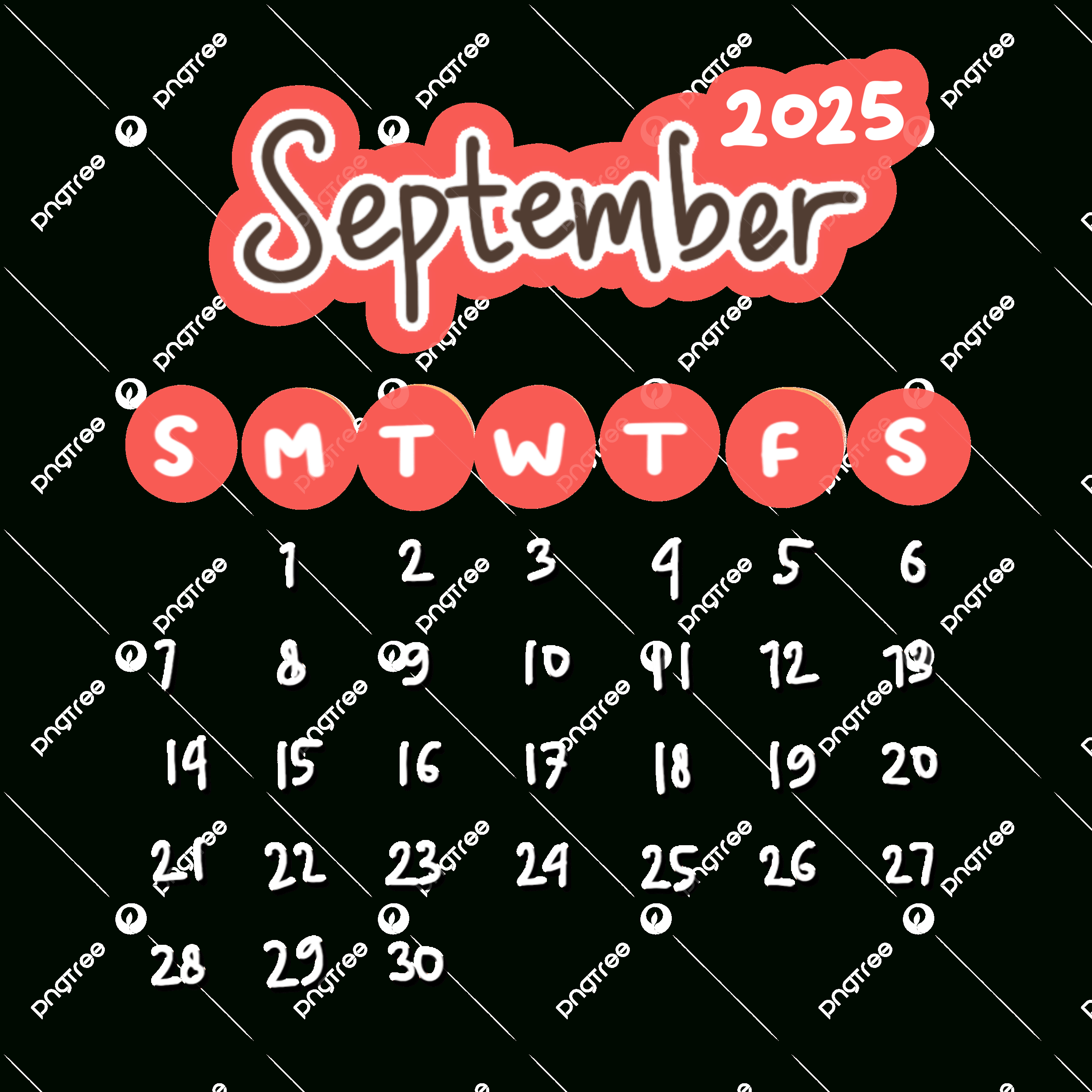 2025 September Planner Png Transparent Images Free Download inside September 2025 Calendar Clip Art
