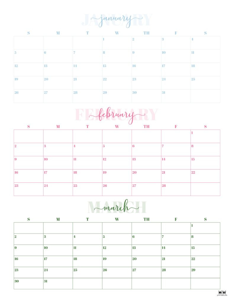 2025 Three Month/Quarterly Calendars - 36 Free Cals | Printabulls within 3 Month Calendar July August September 2025