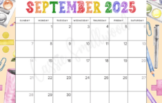 Cute 2025 Free Printable Monthly Calendars – Cassie Smallwood inside September 2025 Calendar Homemade