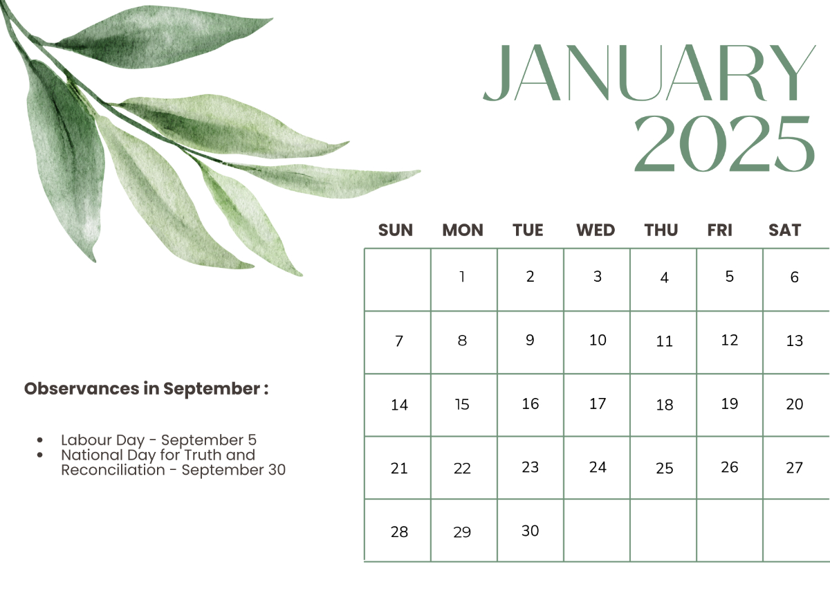 Free Canada Holidays September 2025 Calendar Template To Edit Online throughout September 2025 Calendar With Holidays Canada