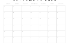 Free Printable 2025 Blank Calendar Templates (All 12 Months) throughout September 2025 Calendar Blank Calendar