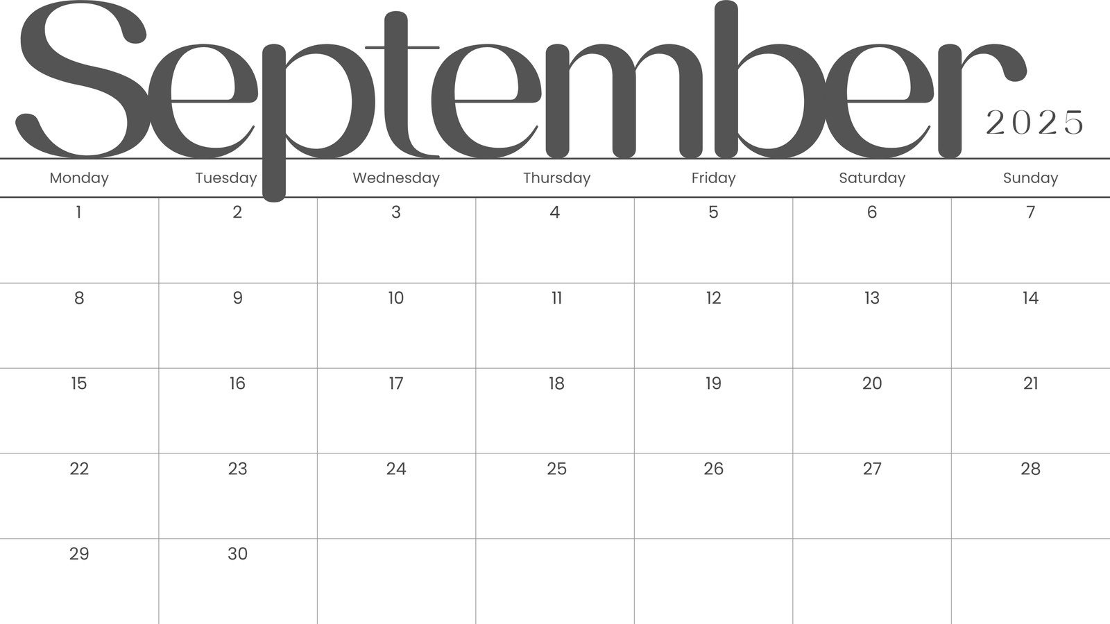 Free Printable September 2025 Calendar Templates | Canva for September 2024 September 2025 Calendar