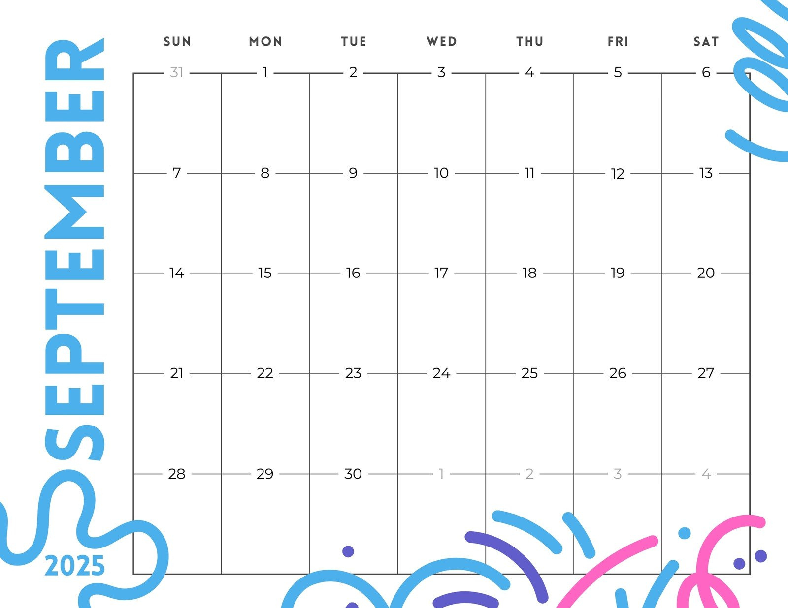 Free Printable September 2025 Calendar Templates | Canva intended for September 2025 Calendar Win