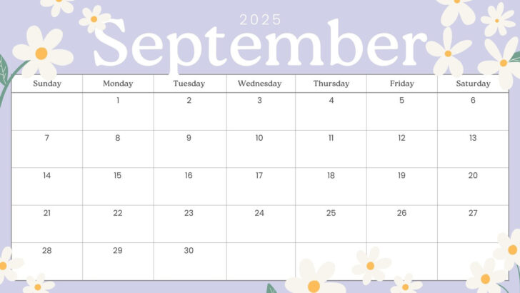 2025 Calendar Printable September