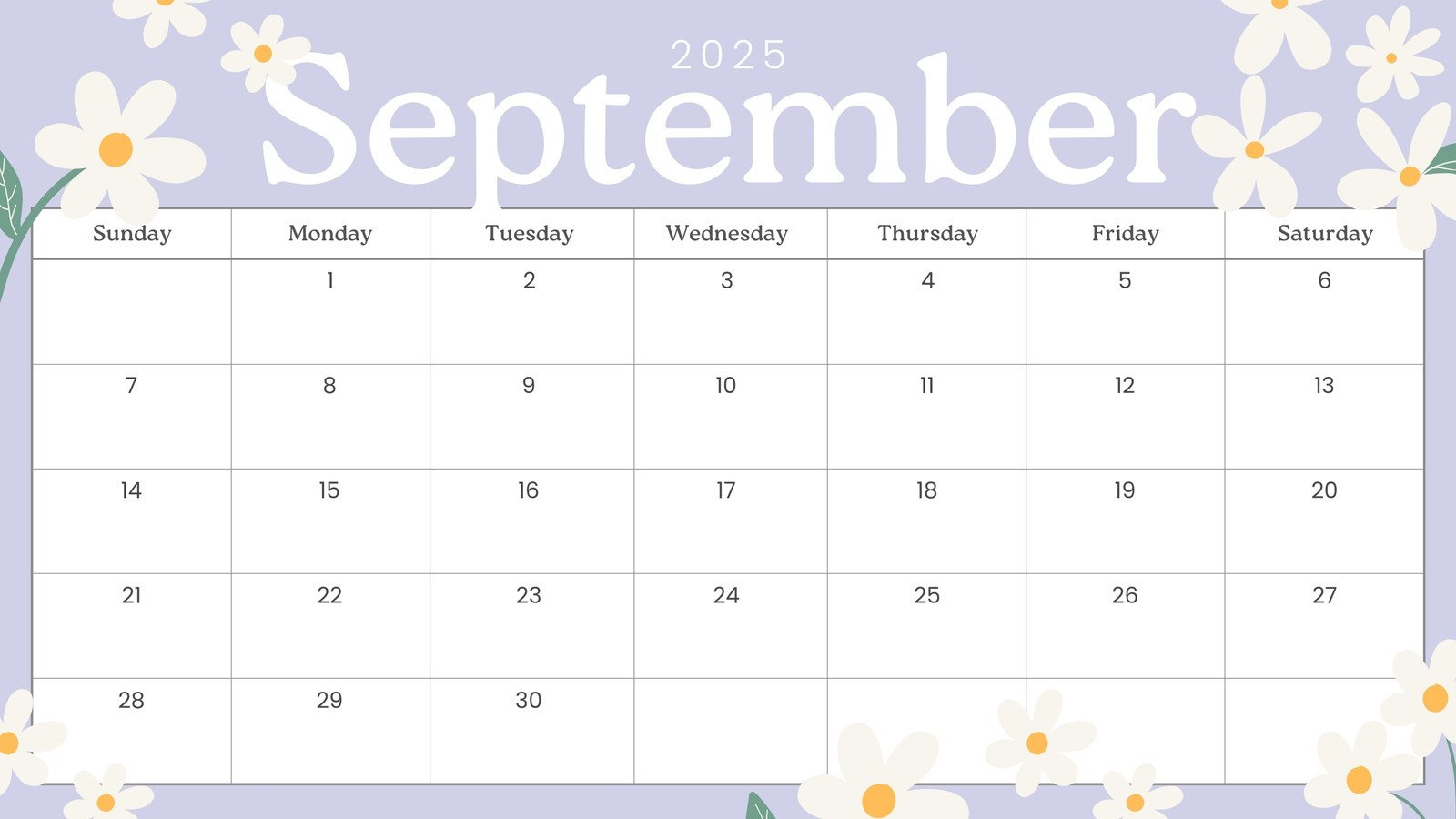Free Printable September 2025 Calendar Templates | Canva within 2025 Calendar Printable September