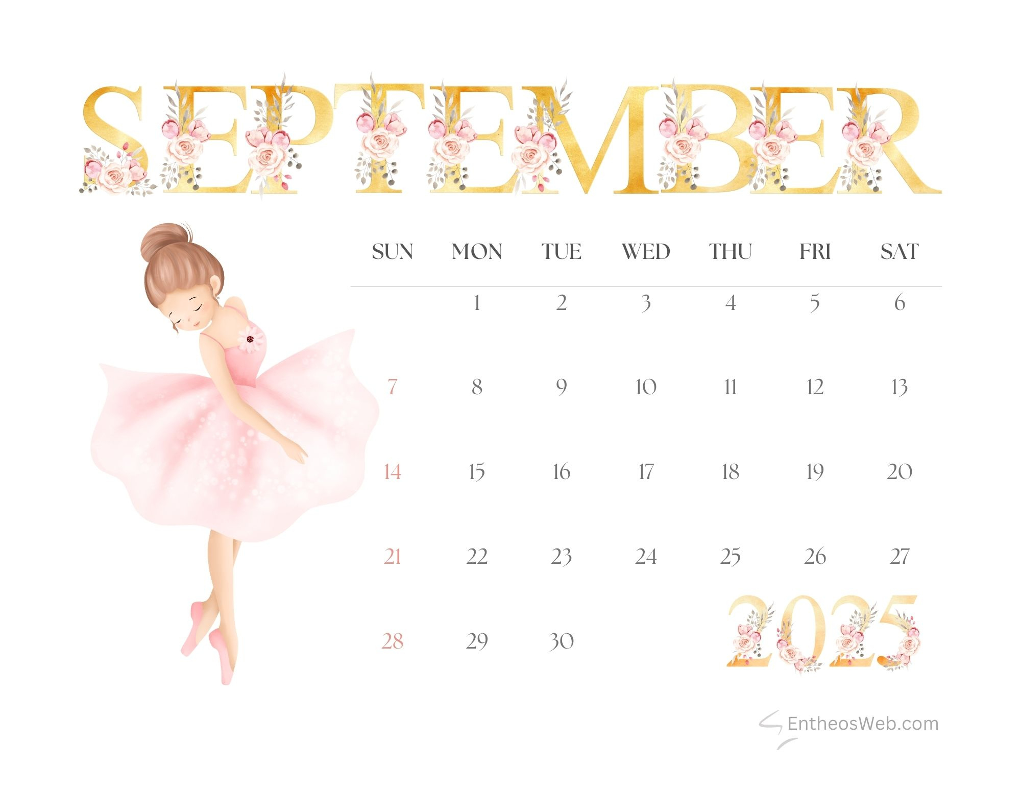Free Printable September 2025 Calendars | Entheosweb inside Cute September Calendar 2025
