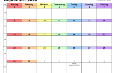 Kalender September 2025 Als Excel-Vorlagen with regard to Kalender 2025 September September