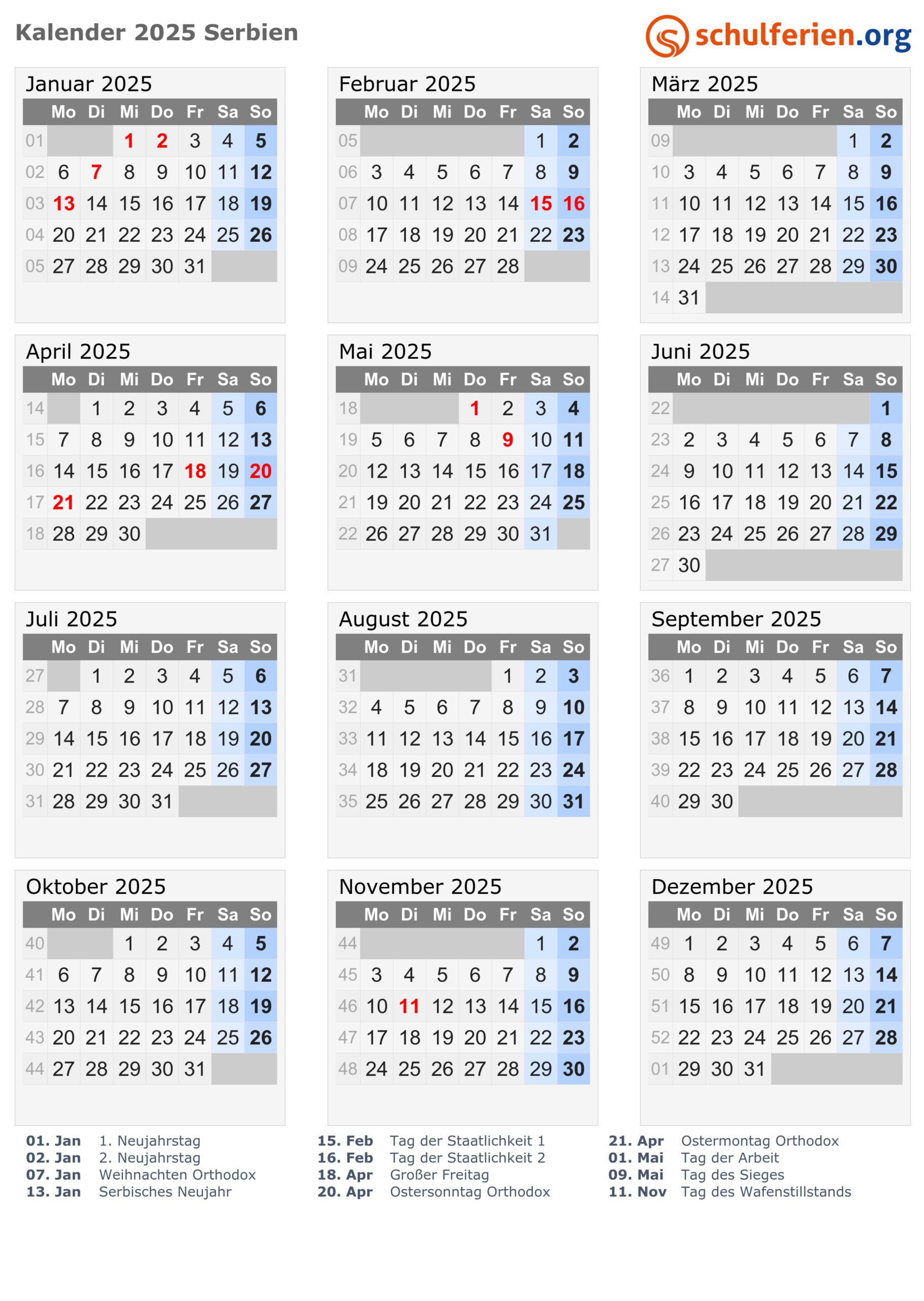 Kalender Serbien 2025 Mit Feiertage pertaining to Calendar Ortodox September 2025
