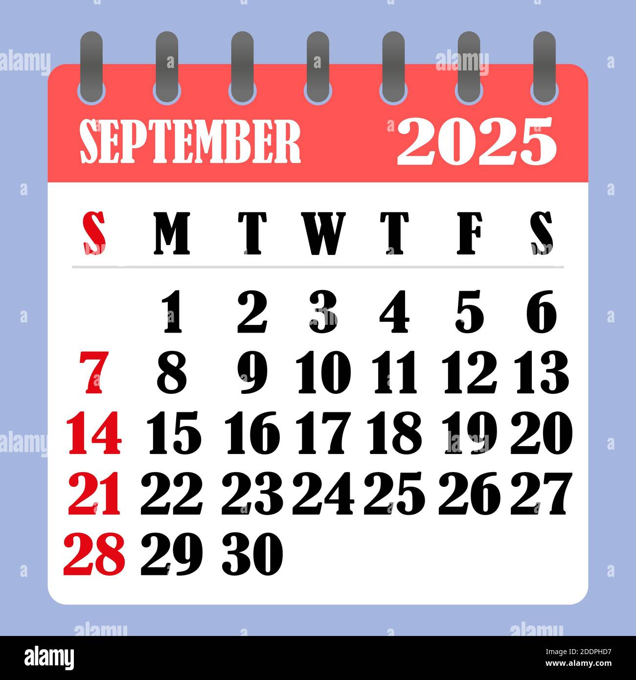 Letter Calendar For September 2025. The Week Begins On Sunday for Calendar 2025 September Month