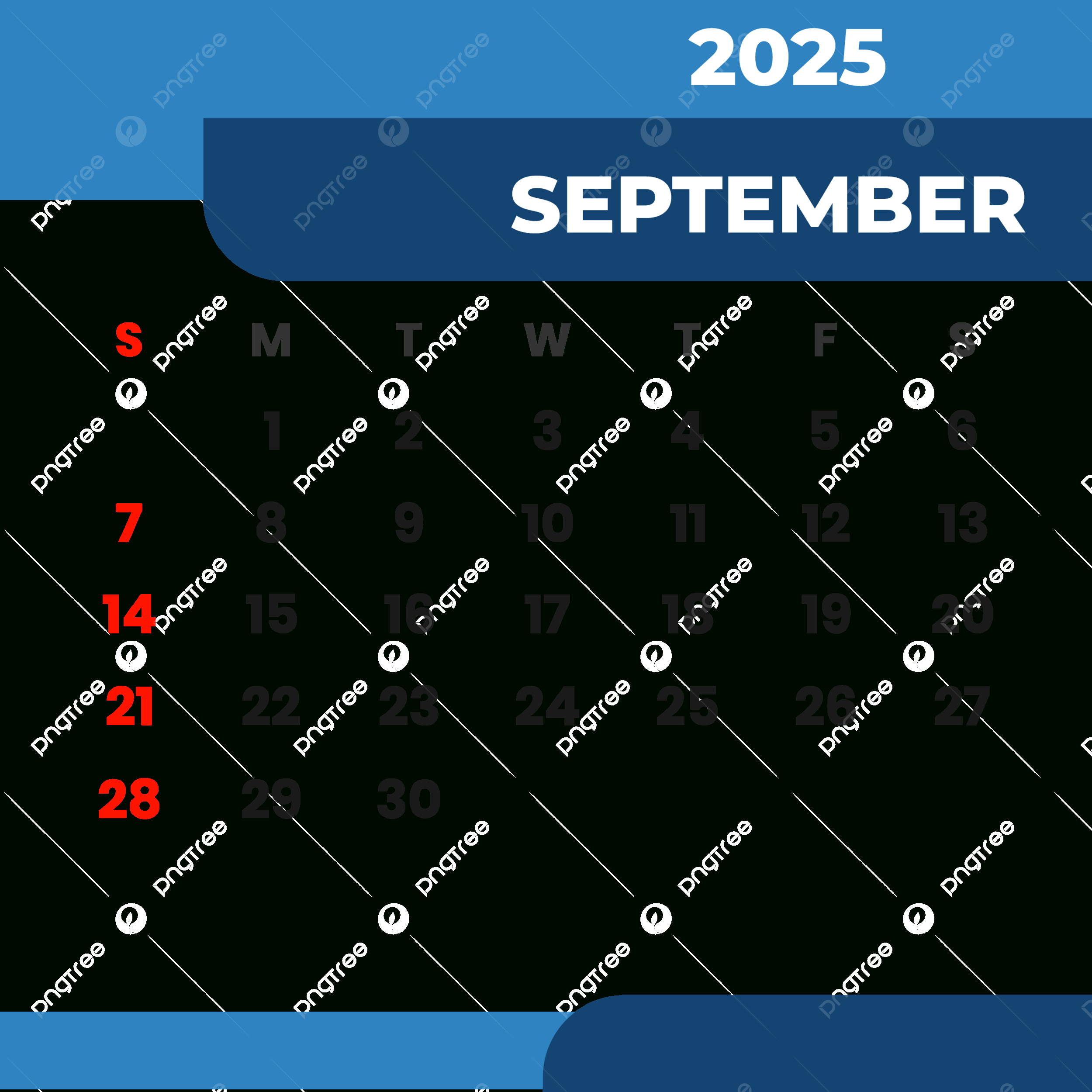 Month September Blue Calendar 2025 Clipart Vector, Month, Calendar pertaining to September 2025 Calendar Blue