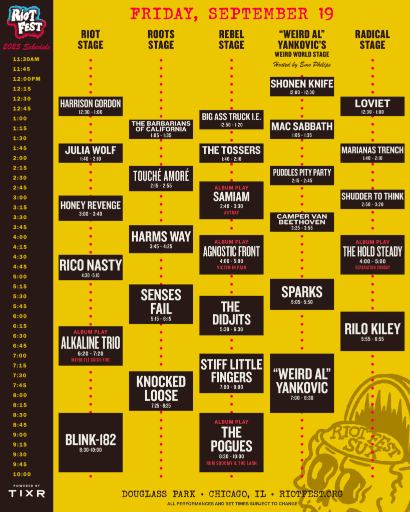 Riot Fest 2025 Lineup | 3-Day Music Festival | Chicago, Il - Riot Fest for Chicago Events September 2025