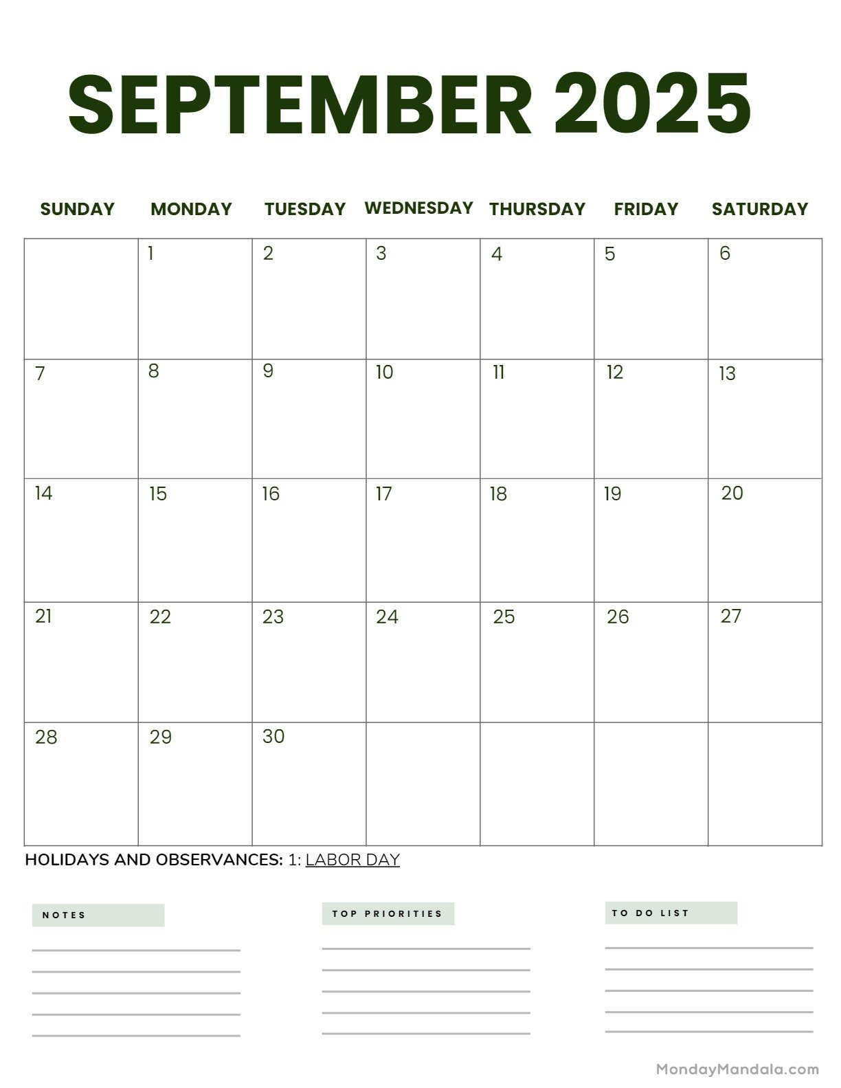 September 2025 Calendar (52 Free Pdf Printables) regarding September 2025 Calendar Monday Mandala