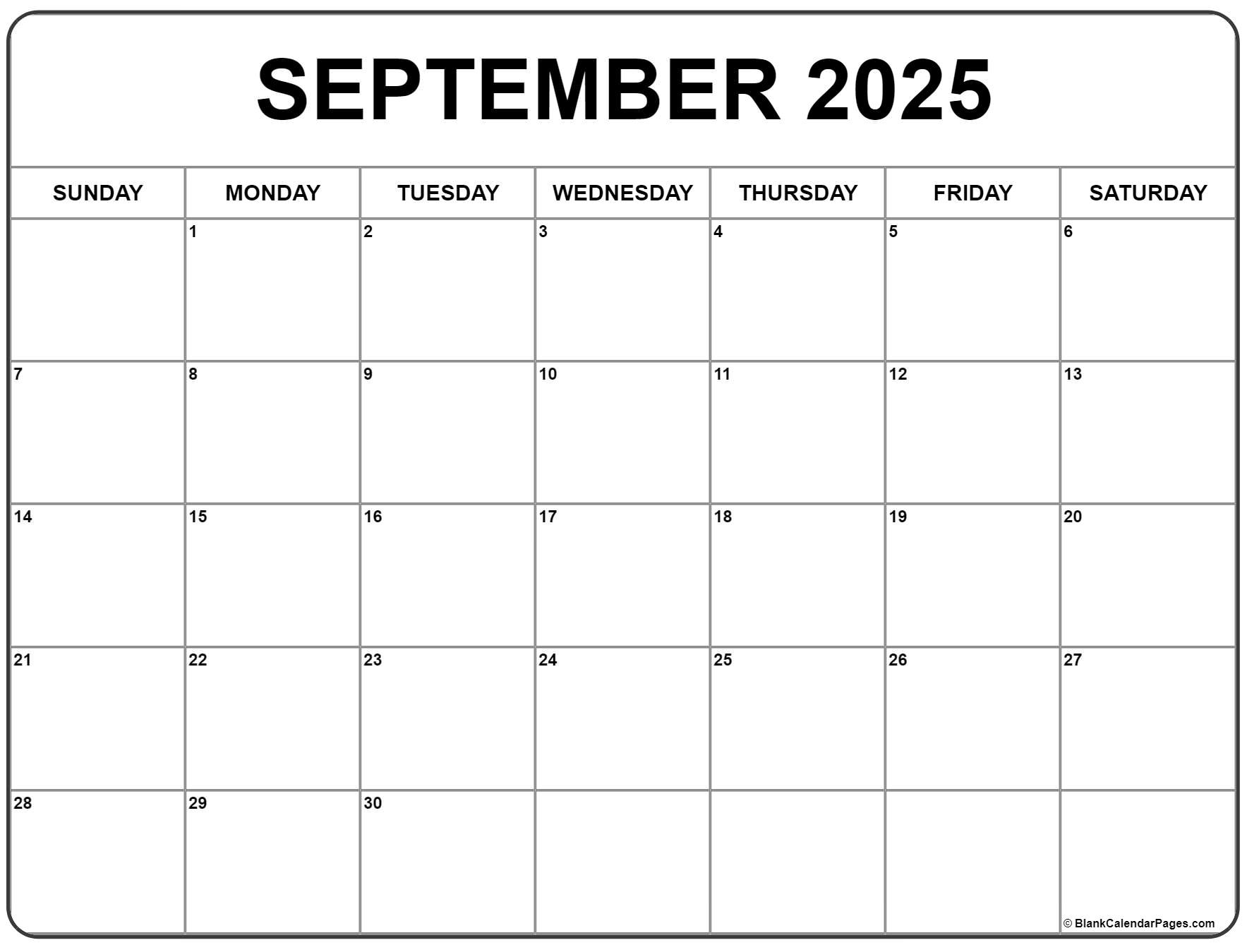 September 2025 Calendar | Free Printable Calendars with regard to Printable September 2025 Calendar With Holidays