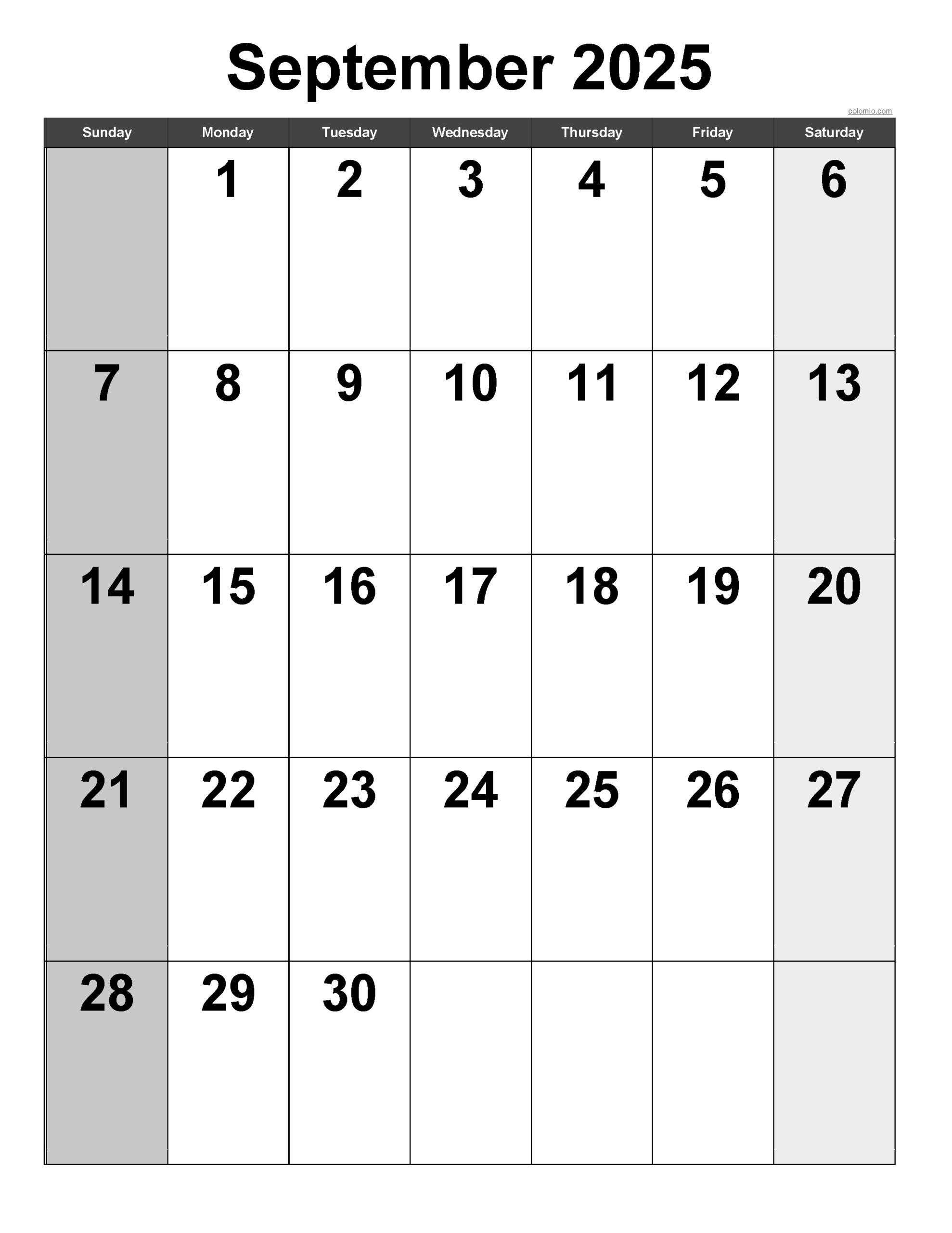 September 2025 Calendar | Free Printable Pdf, Xls And Png in September 2025 Printable Calendar Portrait