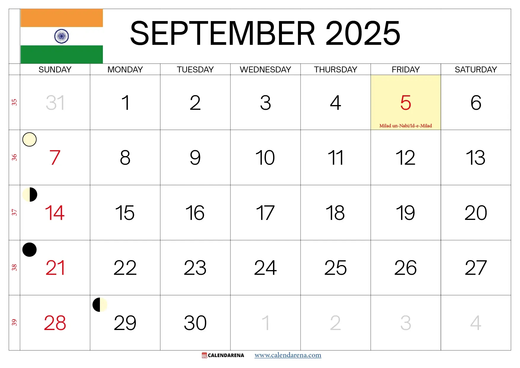 September 2025 Calendar India with Tamil Calendar September 2025