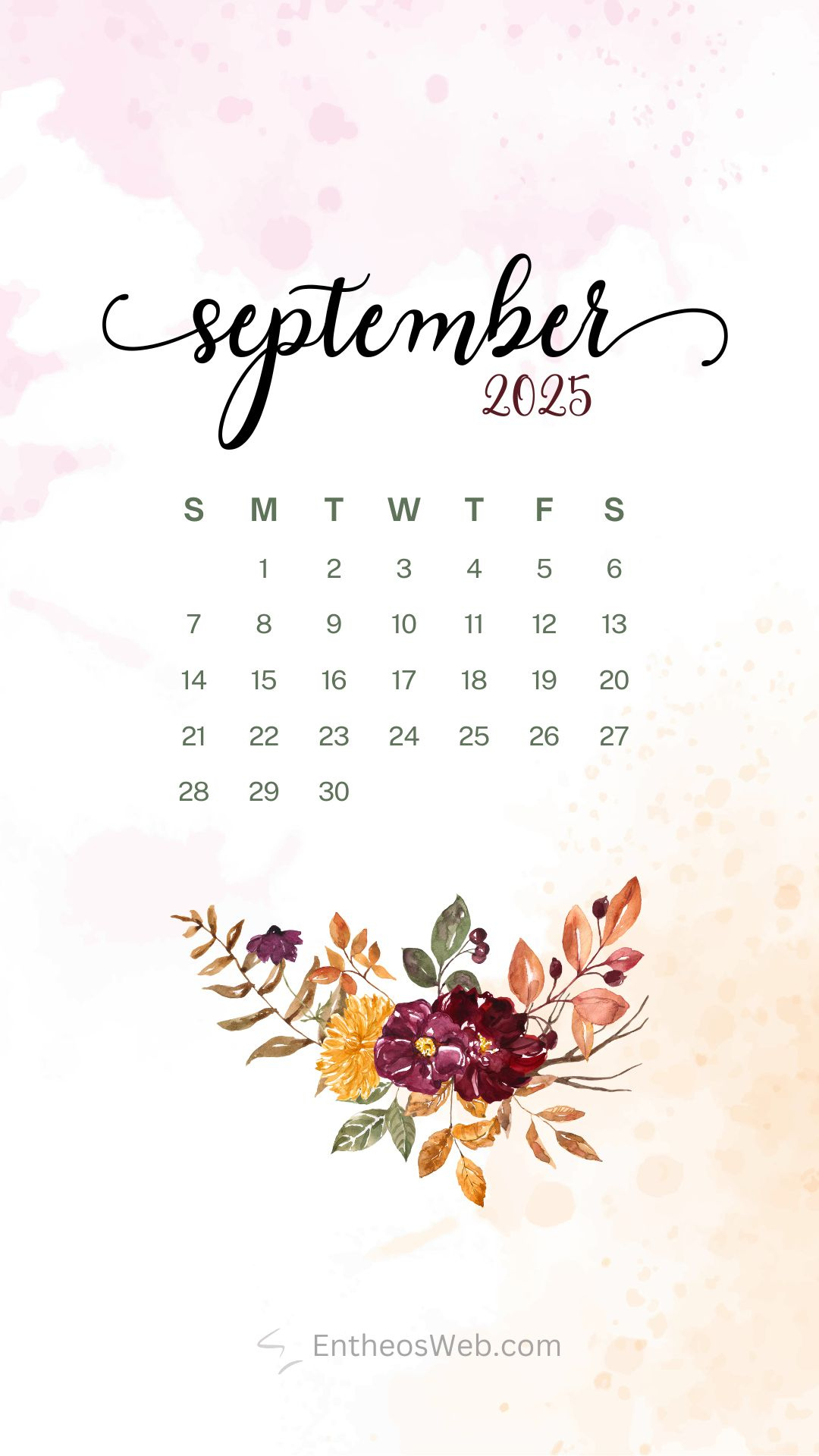 September 2025 Calendar Phone Wallpaper | Entheosweb for Iphone Wallpaper Calendar September 2025