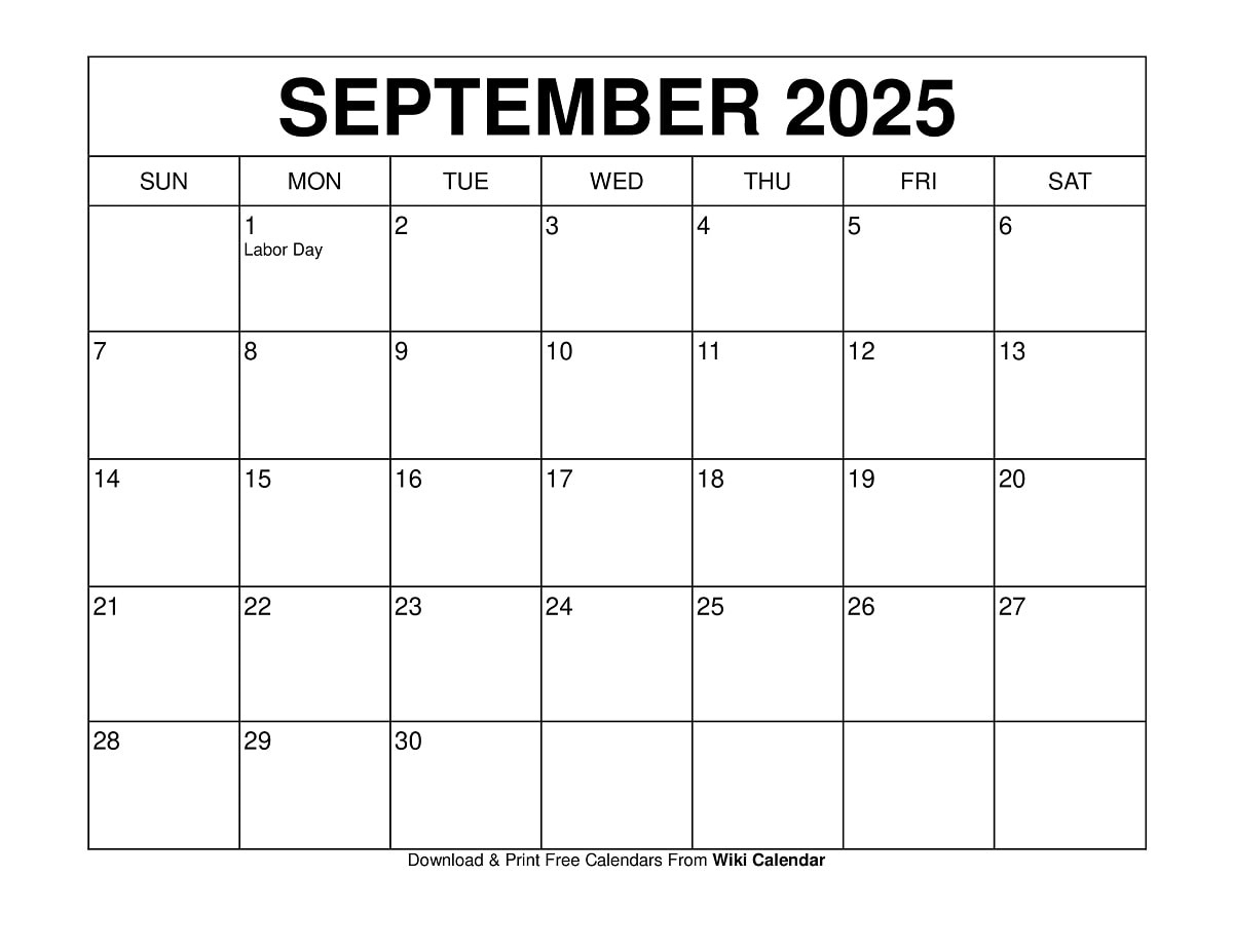 September 2025 Calendar - Printable Templates &amp;amp; More in September 2025 Calendar Win