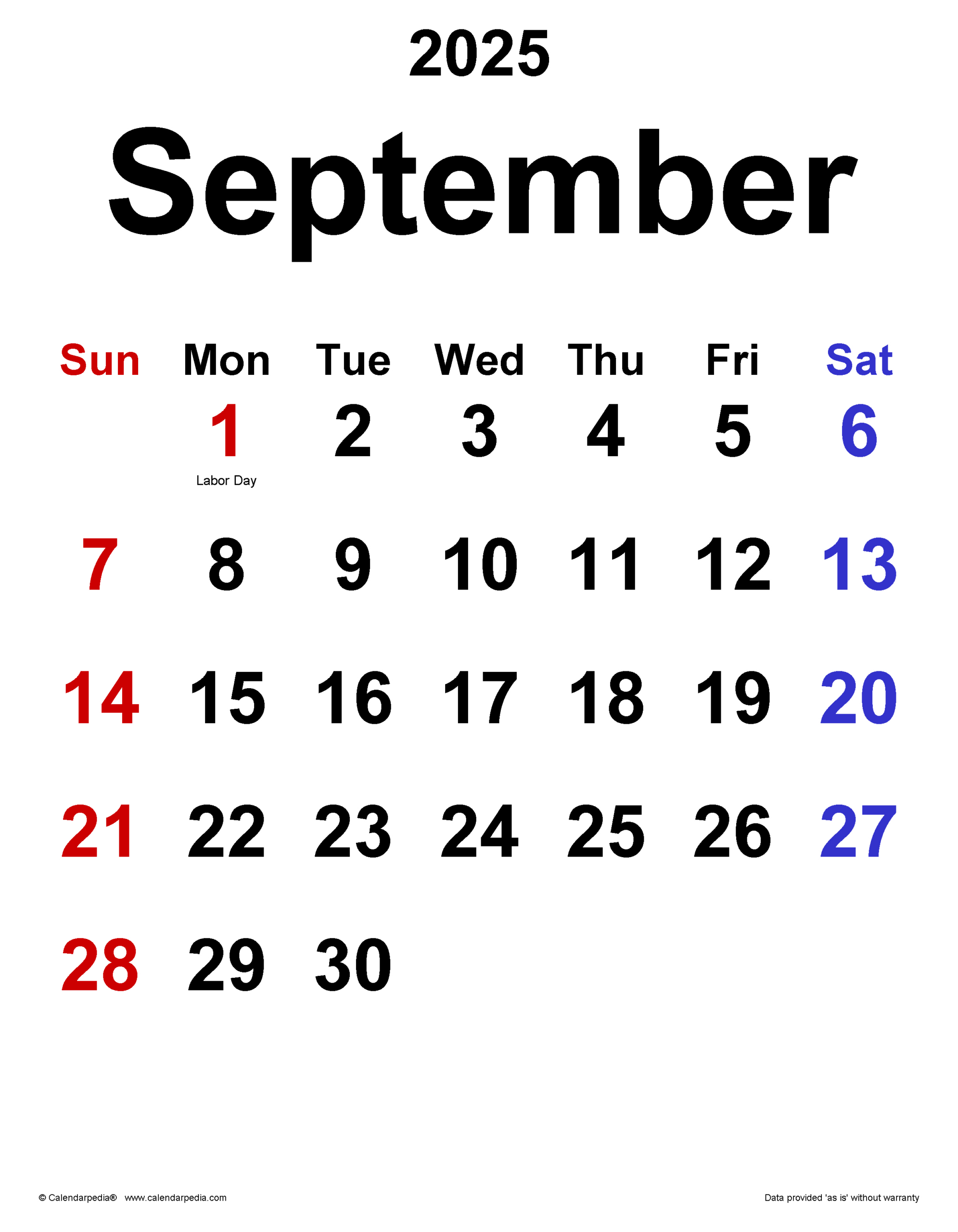 September 2025 Calendar | Templates For Pdf, Excel And Word for September 2025 Calendar Mini