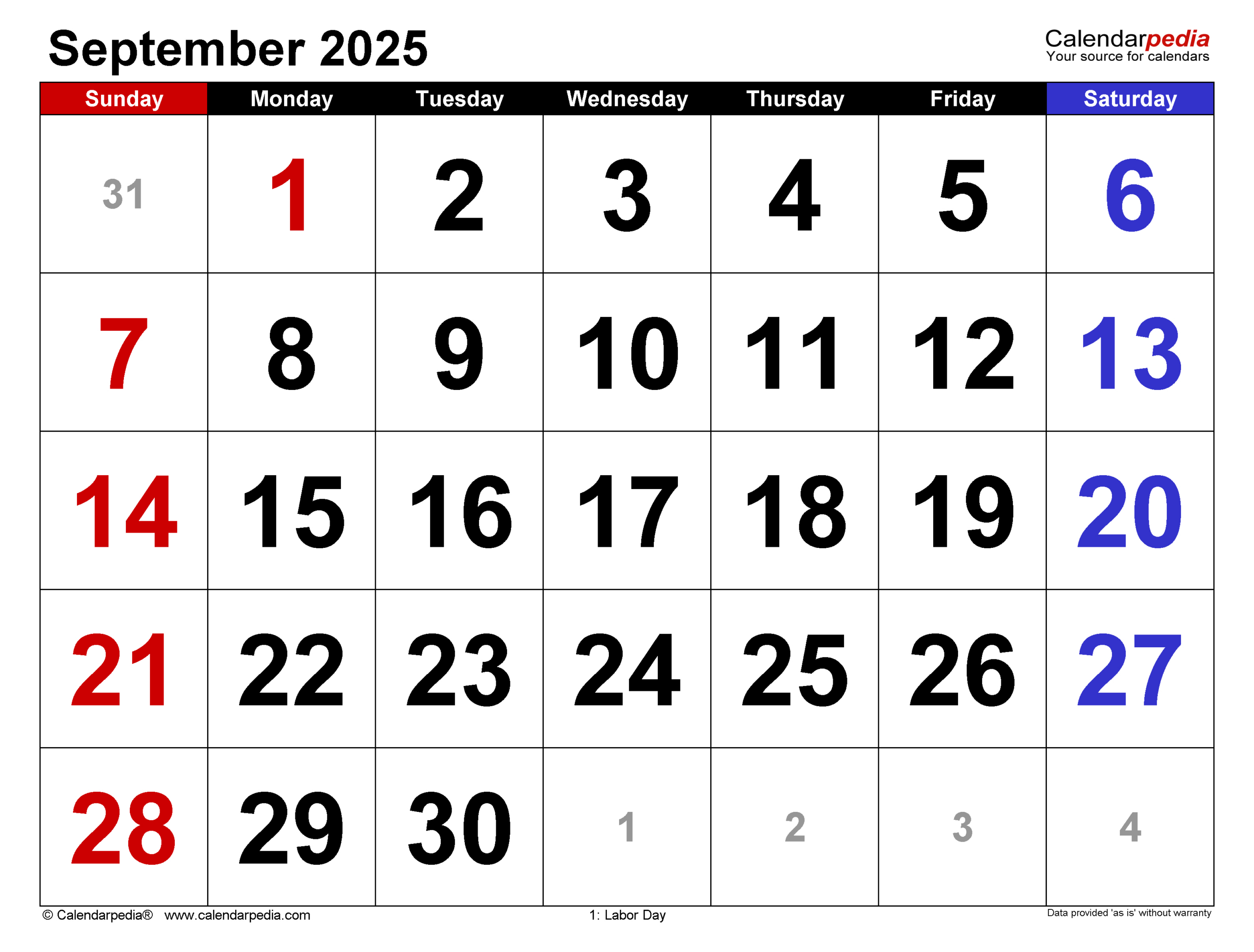 September 2025 Calendar | Templates For Pdf, Excel And Word with September 2025 Calendar Editable