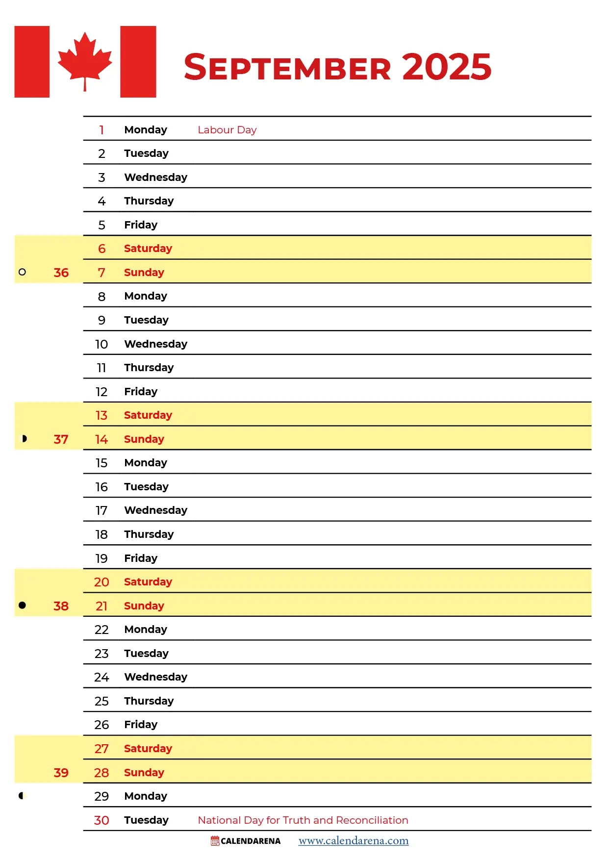 September 2025 Calendar With Holidays Canada within September 2025 Calendar Canada