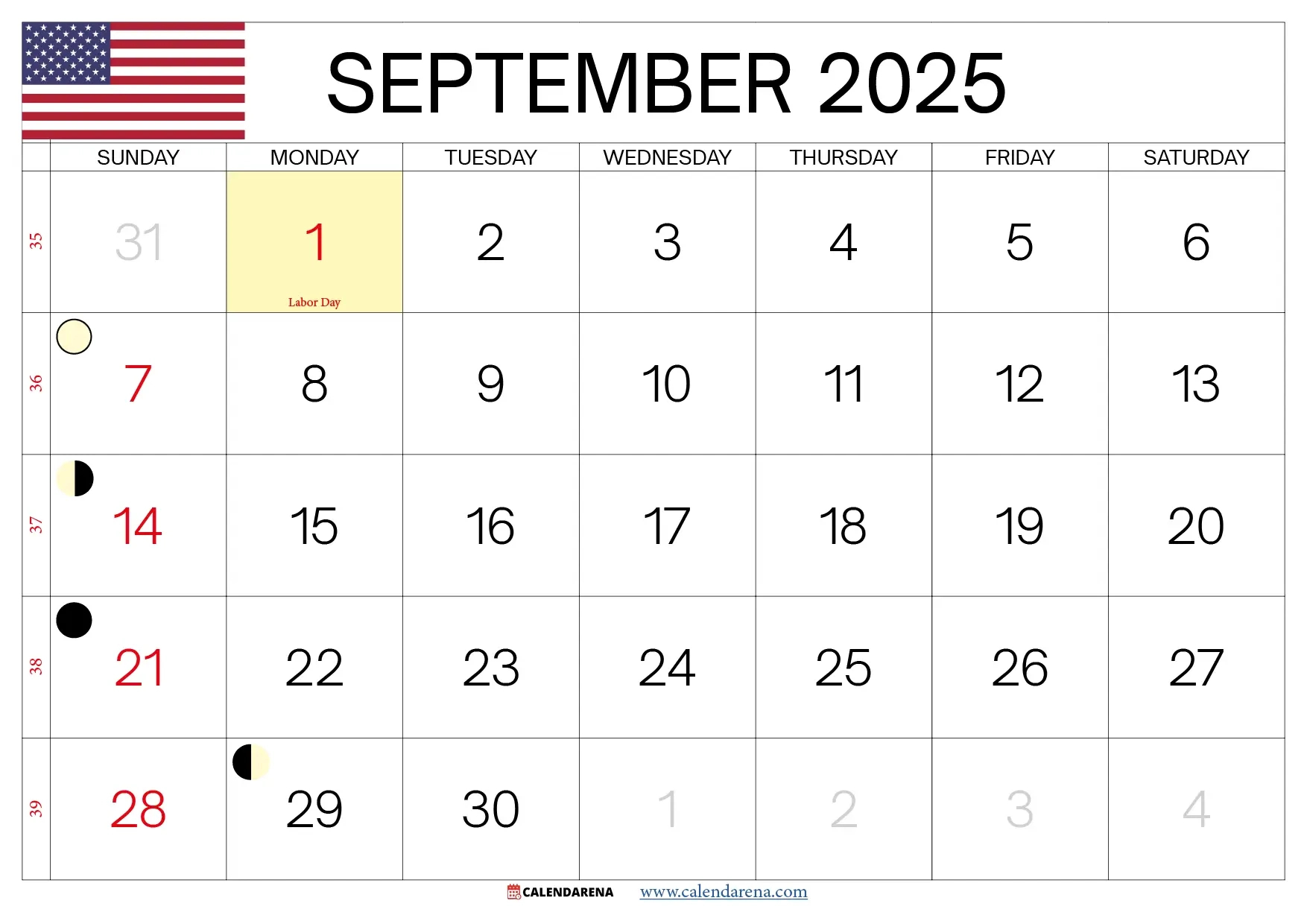 September 2025 Calendar With Holidays with Holidays in September 2025 Calendar