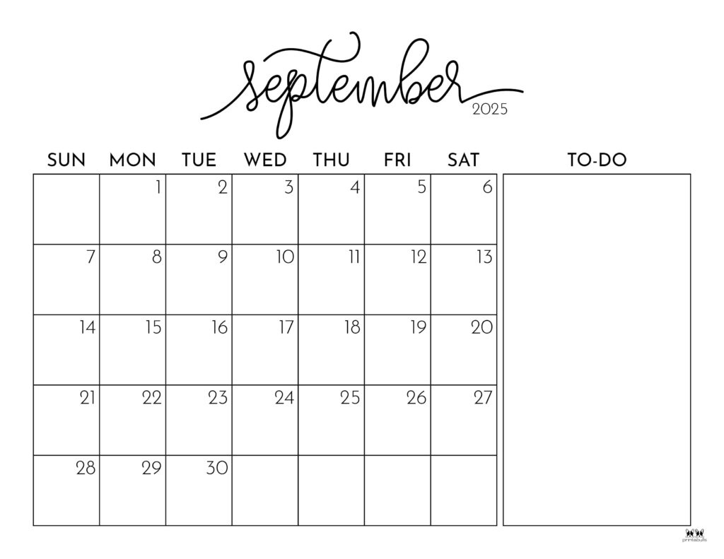 September 2025 Calendars - 107 Free Printables | Printabulls within 2025 Calendar Year September