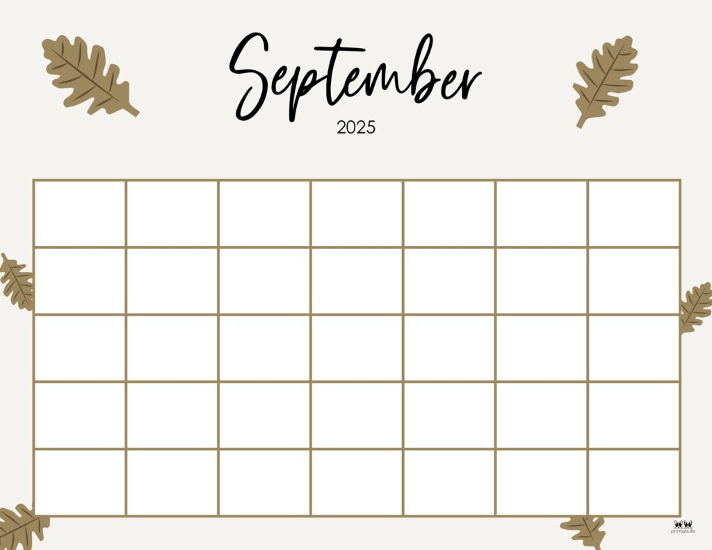 September 2025 Calendars - 107 Free Printables | Printabulls within September 2025 Calendar Printabulls