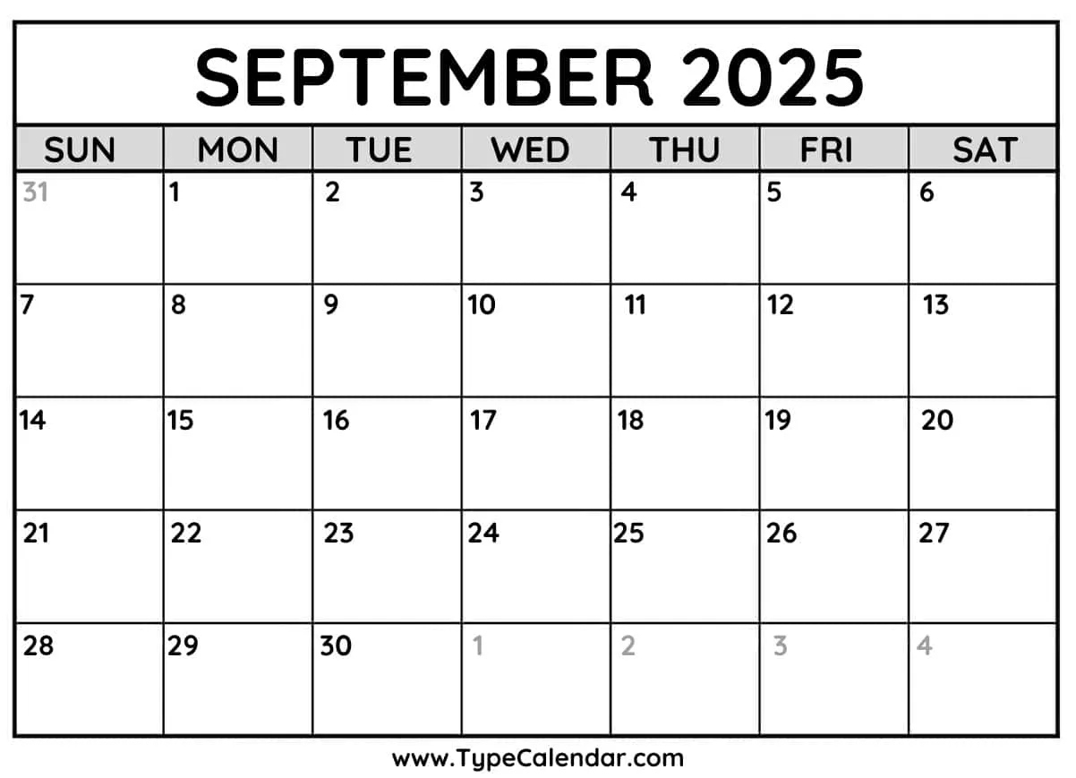 September 2025 Calendars - Free Printable Templates pertaining to September 2025 Calendar Printable Waterproof