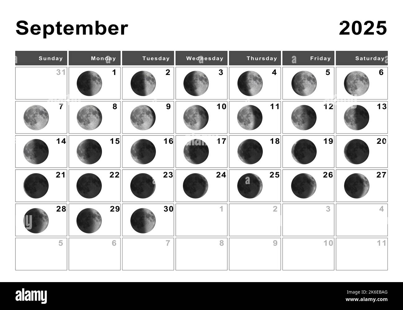September 2025 Lunar Calendar, Moon Cycles, Moon Phases Stock with regard to Full Moon Schedule September 2025 Calendar