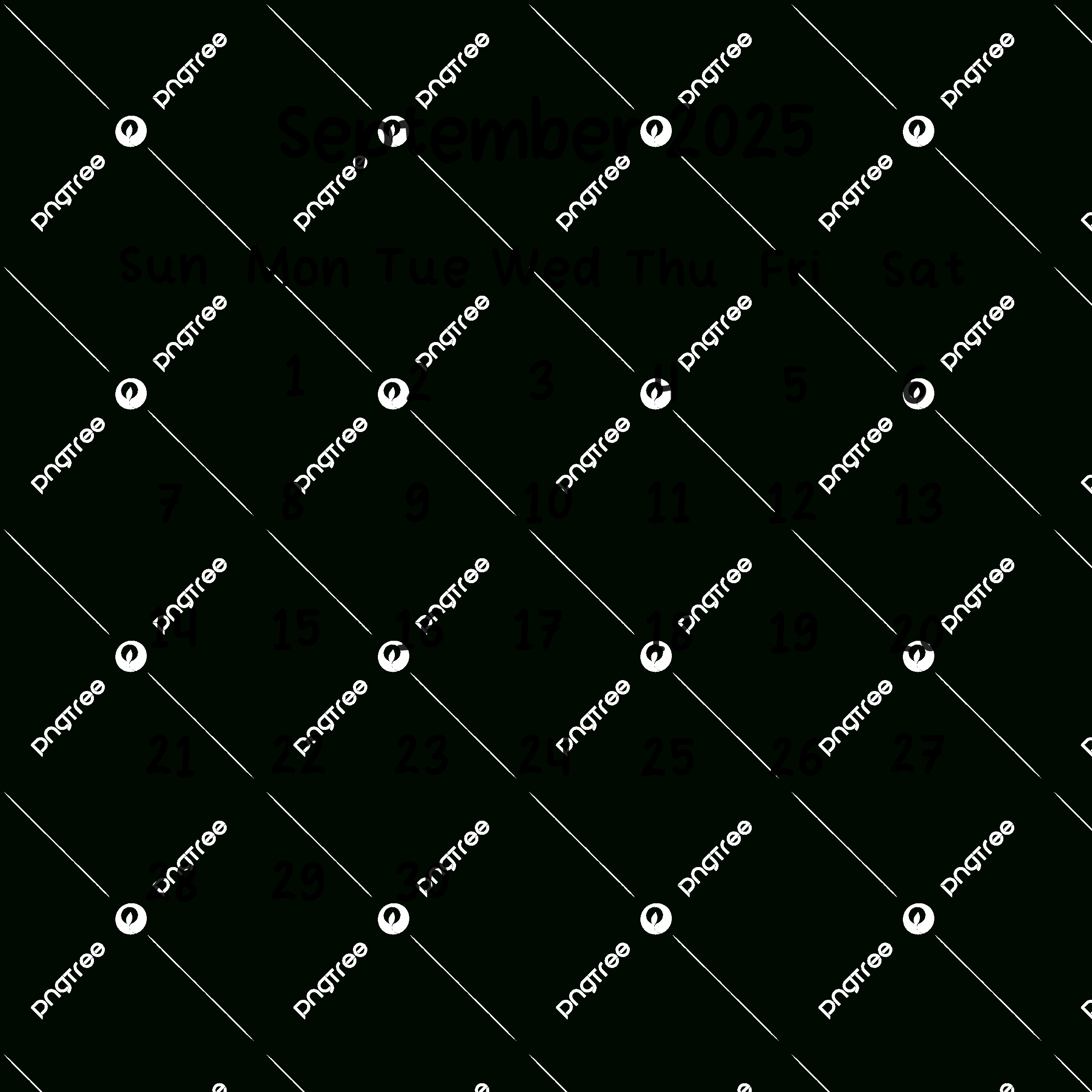 September 2025 Plain Calendar In Black Color, September, 2025 with September 2025 Calendar Black Background
